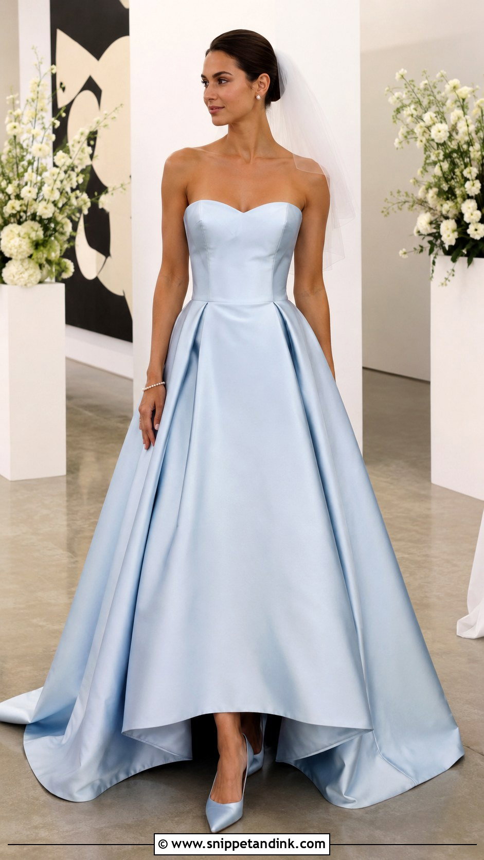 Powder Blue Satin Bridal Gown - Snippet and Ink - 20 Blue Bridal Gown Ideas