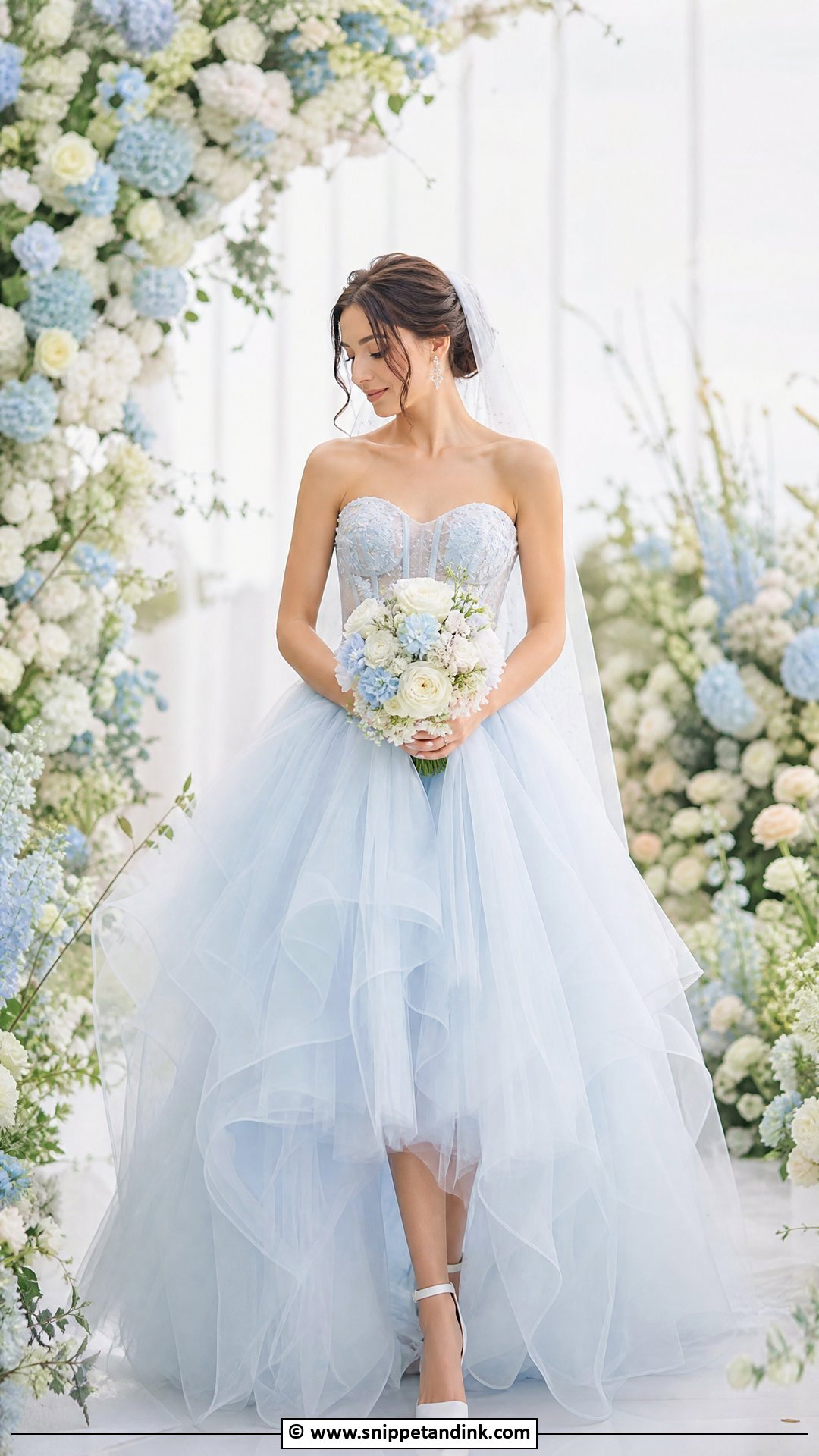 Powder Blue Tulle Wedding Dress - Snippet and Ink - 35 Blue Wedding Dress Ideas