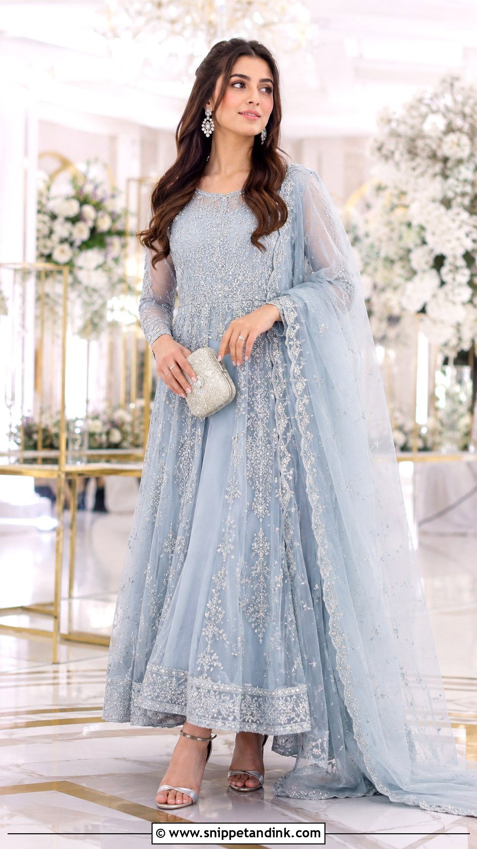 Powder Blue Walima Outfit - Snippet and Ink - 25 Latest Pakistani Wedding Outfits