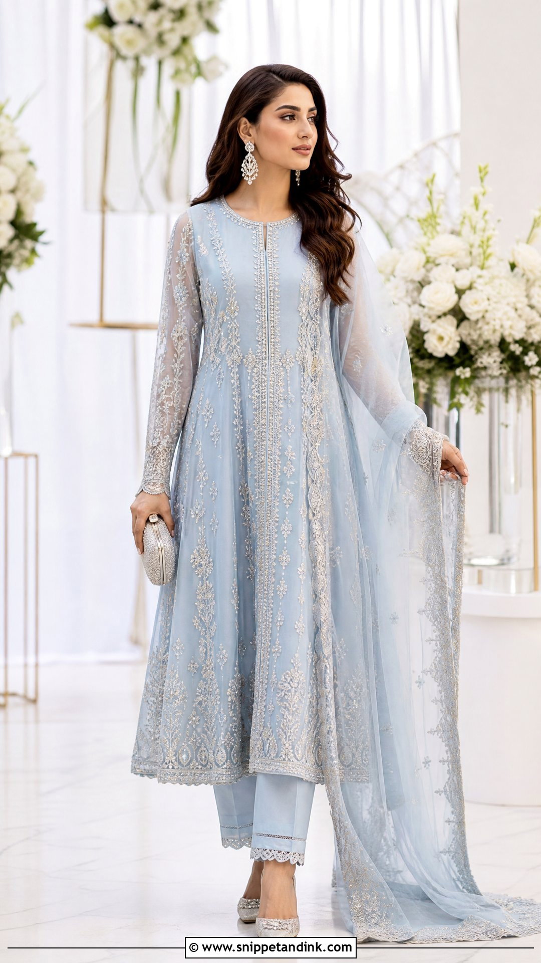 Powder Blue Walima Pakistani Wedding Suit - Snippet and Ink - 20 Pakistani Wedding Suits