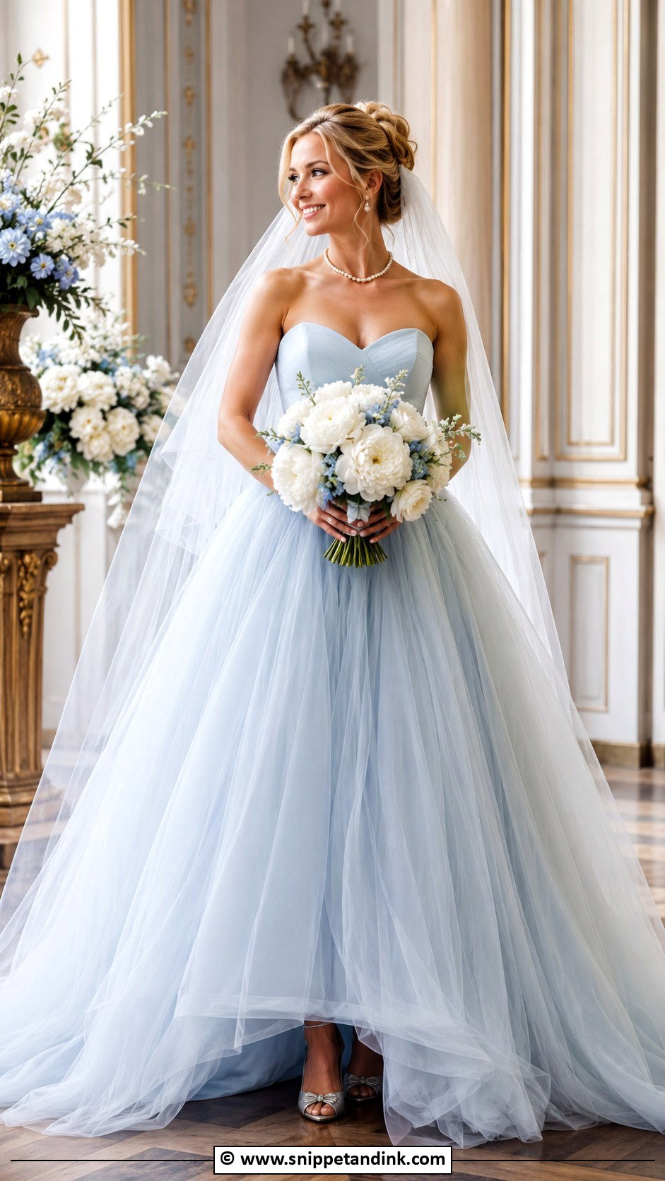 Powder Blue Wedding Dress - Snippet and Ink - 25 Colourful Wedding Dress Ideas