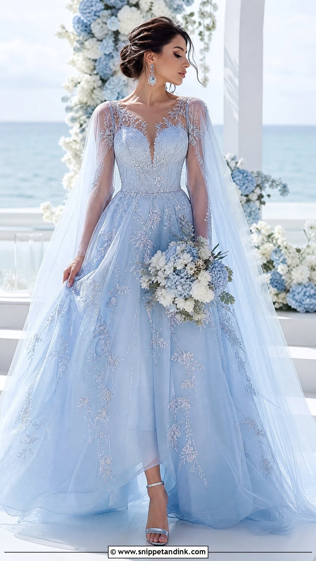 Powder Blue Wedding Dress - Snippet and Ink - 20 Wedding Dresses Not White Colour