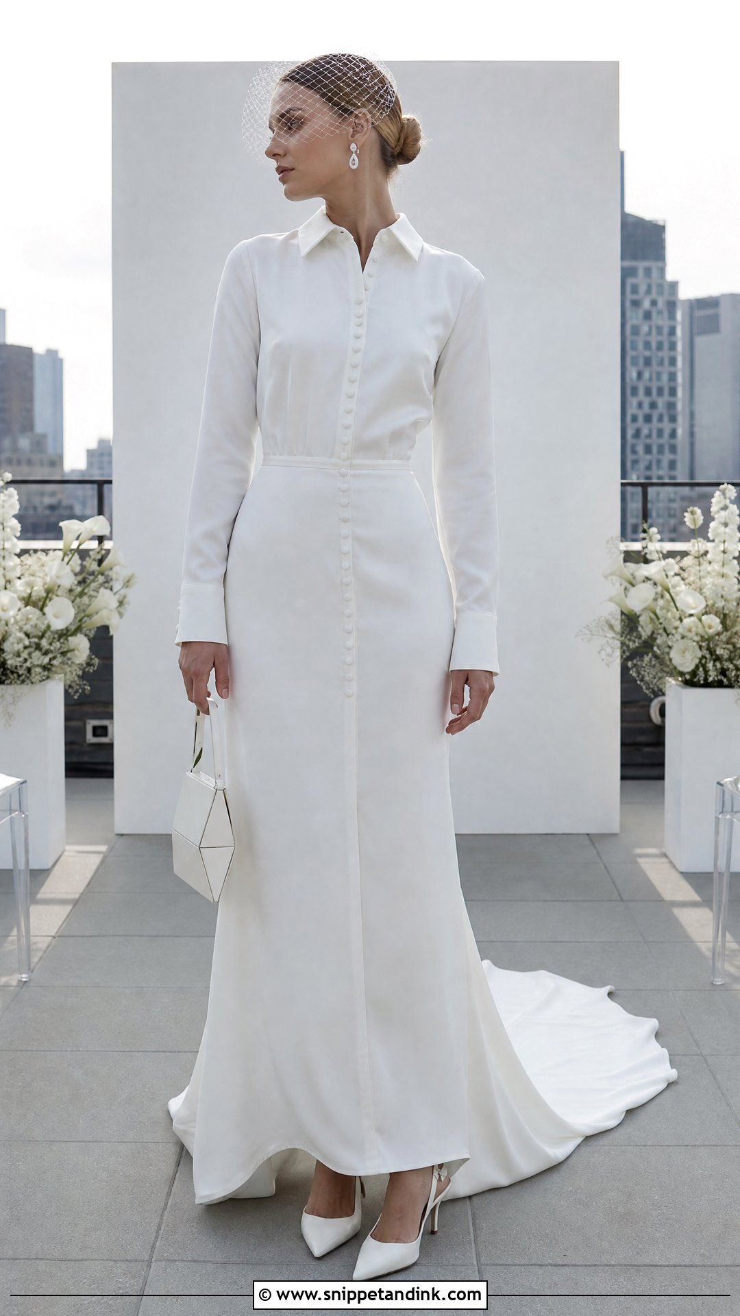 Prada Shirt Wedding Dress With Train - Snippet and Ink - 20 Prada Wedding Dress Ideas