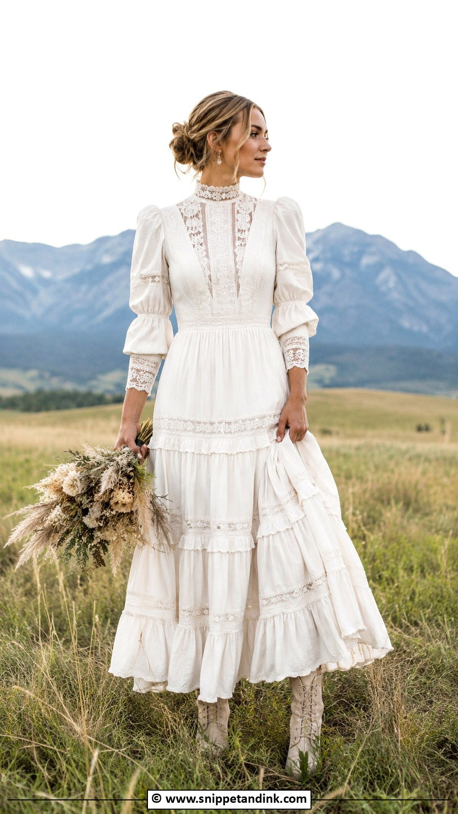 Prairie Boho Western Wedding Dress - Snippet and Ink - 25 Boho Western Wedding Dress Ideas