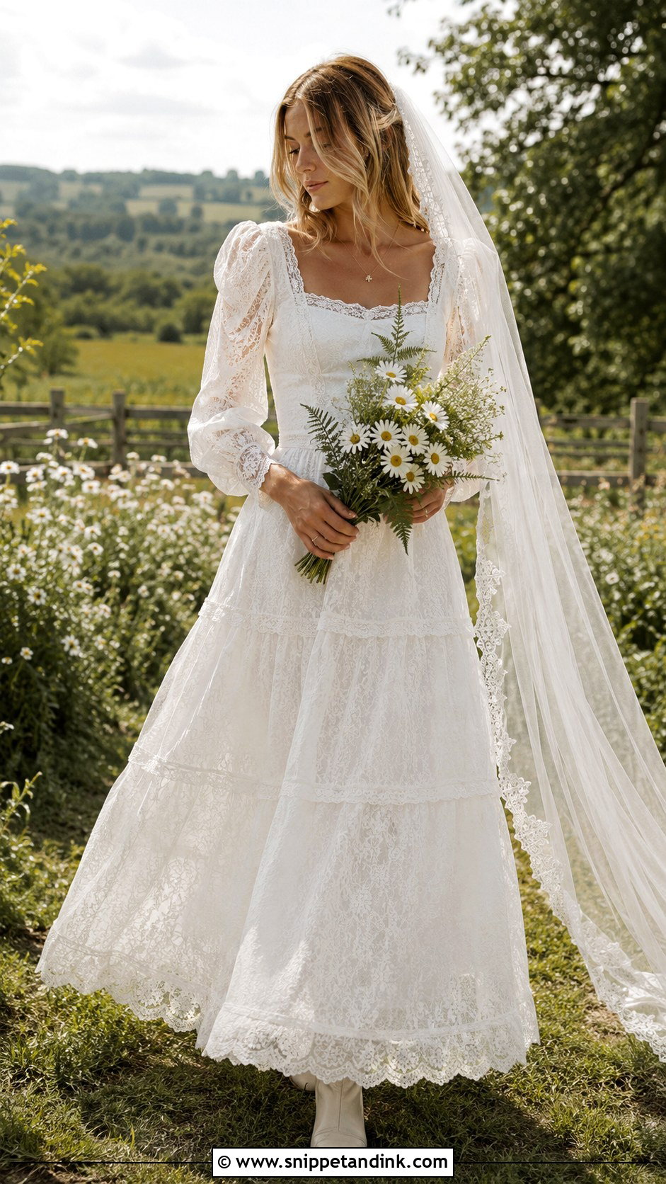 Prairie Lace 70s Wedding Dress - Snippet and Ink - 20 70s Wedding Dresses