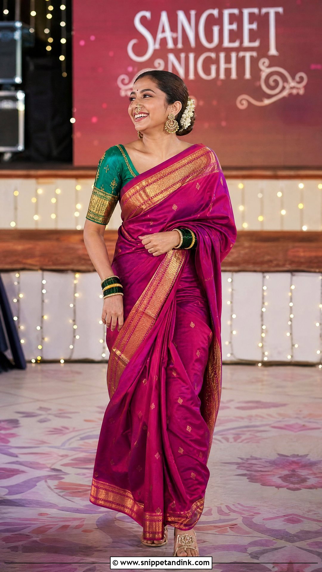 Prajakta Koli Heirloom Saree Sangeet Outfit - Snippet and Ink - 20 Prajakta Koli Wedding Outfits