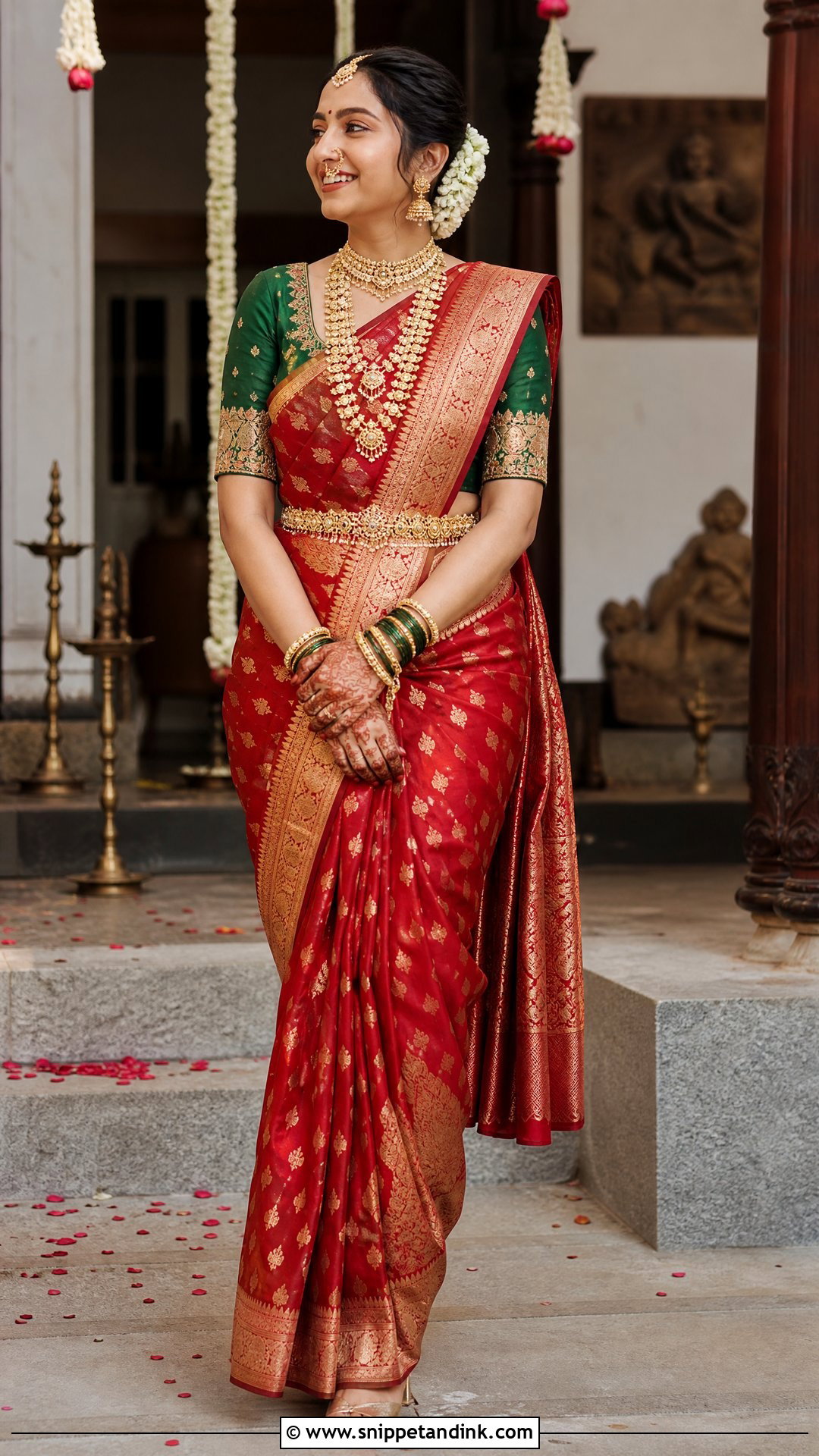Prajakta Koli Red Banarasi Bridal Saree - Snippet and Ink - 20 Prajakta Koli Wedding Outfits