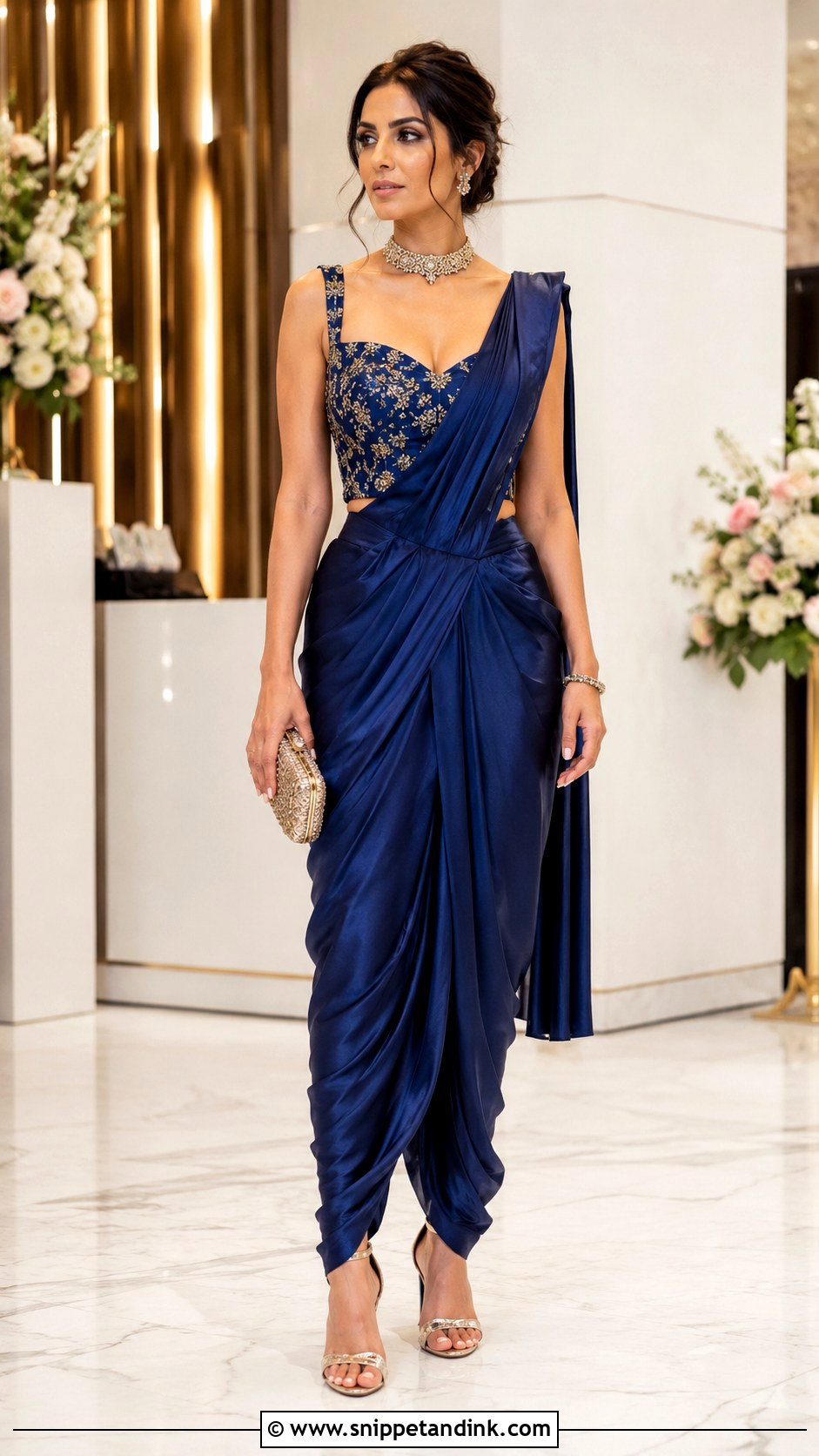 Pre Draped Dhoti Saree Dress - Snippet and Ink - 20 Dhoti Style Dresses for Wedding