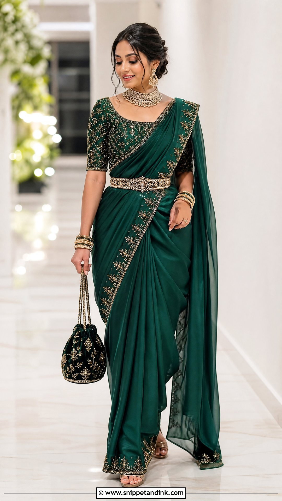 Pre Draped Indian Bridal Saree - Snippet and Ink - 20 Indian Bridal Wedding Dresses