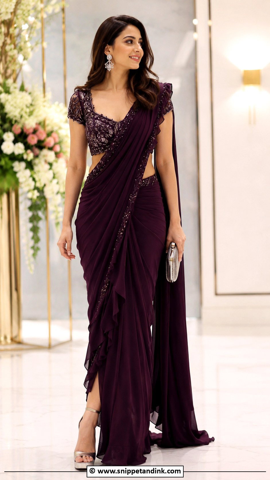 Pre Draped Saree - Snippet and Ink - 30 Indian Wedding Dresses