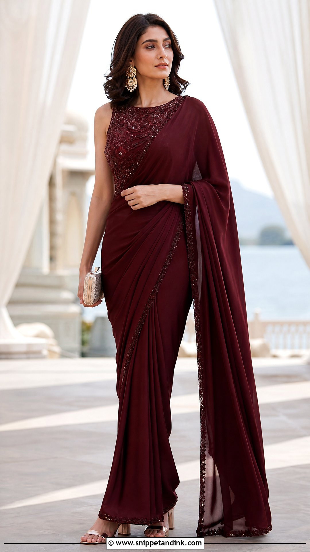 Pre Draped Saree For Indian Wedding - Snippet and Ink - 20 Trendy Indian Wedding Outfits