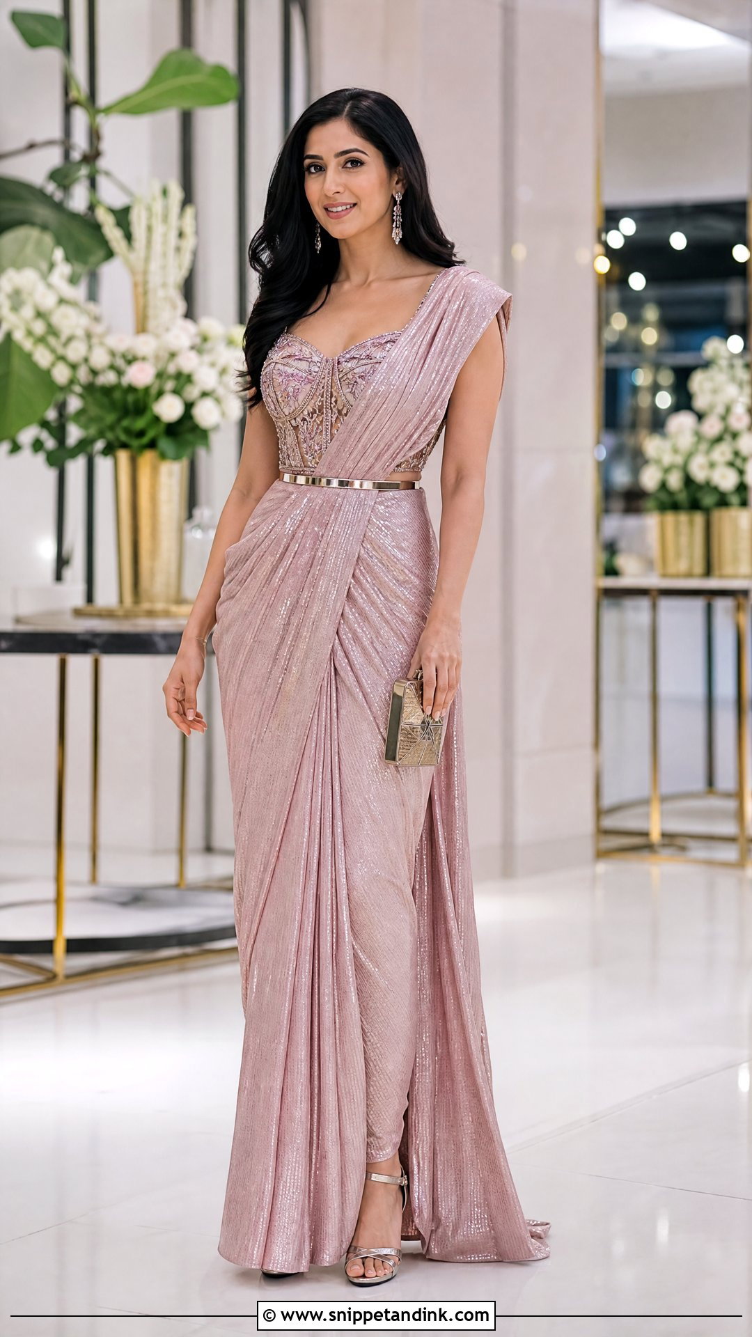 Pre Draped Saree For Sister Wedding - Snippet and Ink - 25 Wedding Wear for Sister Ideas