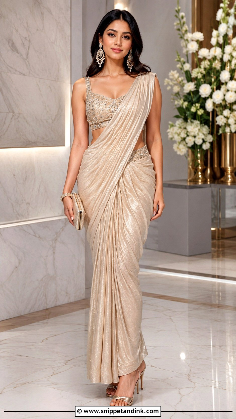 Pre Draped Saree For Wedding - Snippet and Ink - 25 Trending Indian Outfits for Wedding