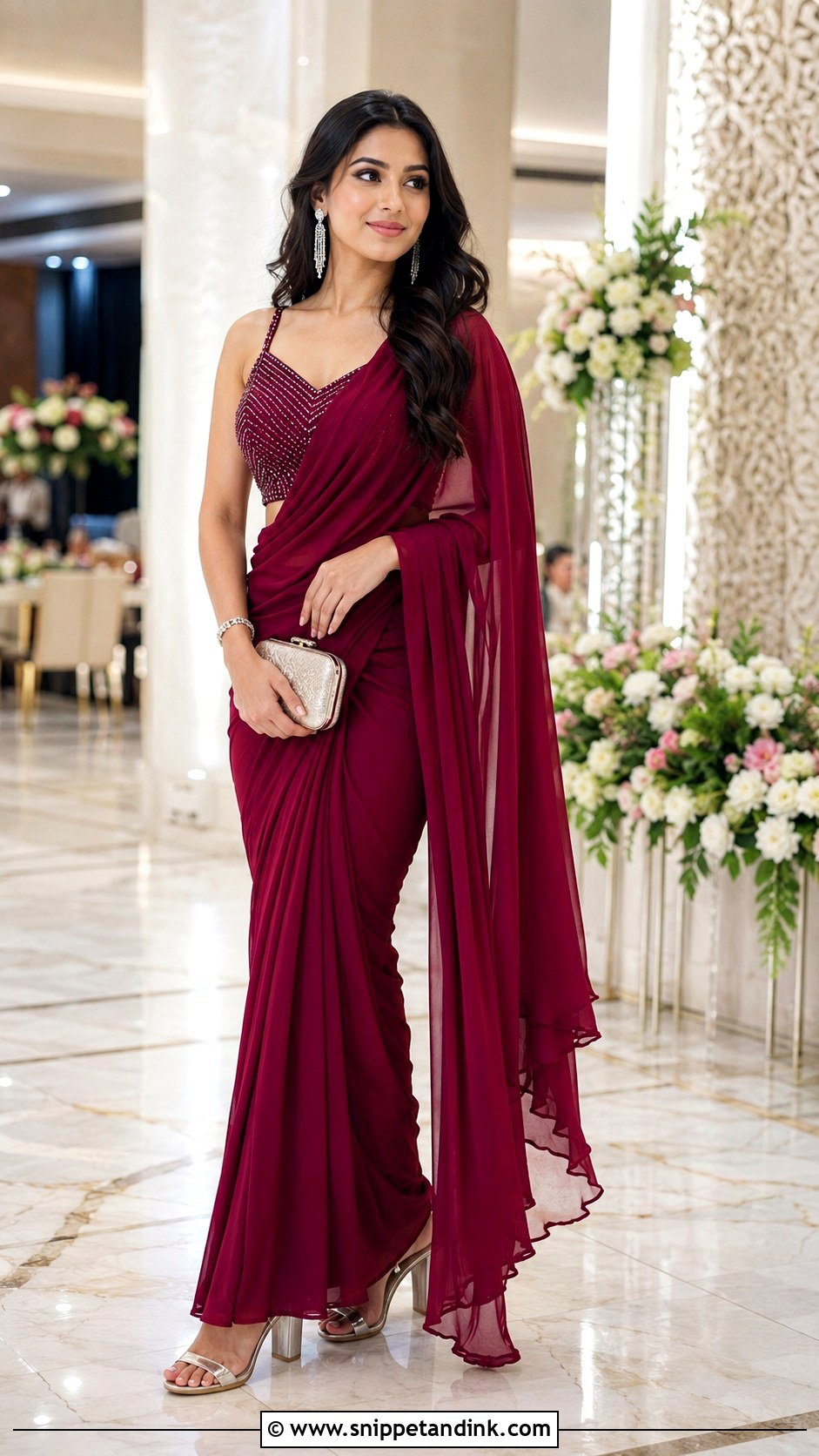 Pre Draped Saree Shadi Dress - Snippet and Ink - 20 Indian Shadi Dresses