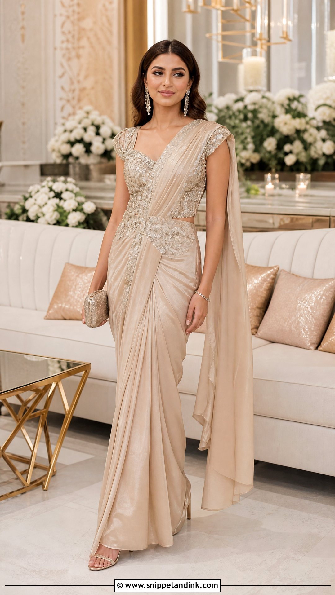 Pre Draped Saree Wedding Outfit - Snippet and Ink - 25 Desi Wedding Clothes Ideas