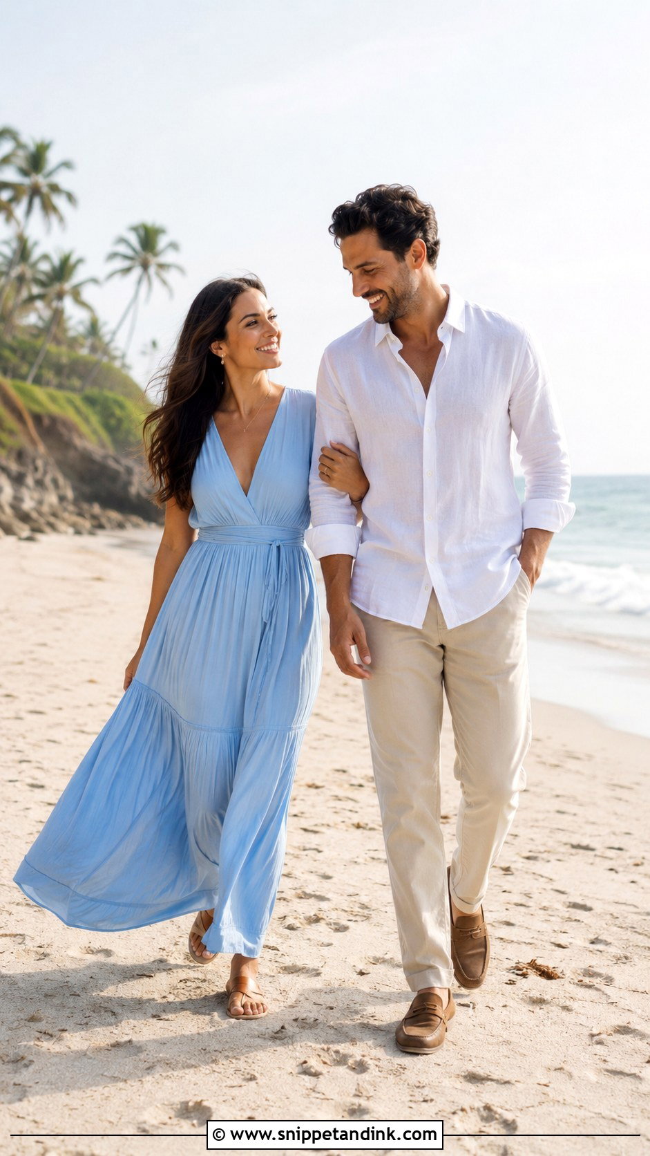 Pre Wedding Beach Dress And Khaki Outfit - Snippet and Ink - 25 Pre Wedding Dress Ideas for Couple