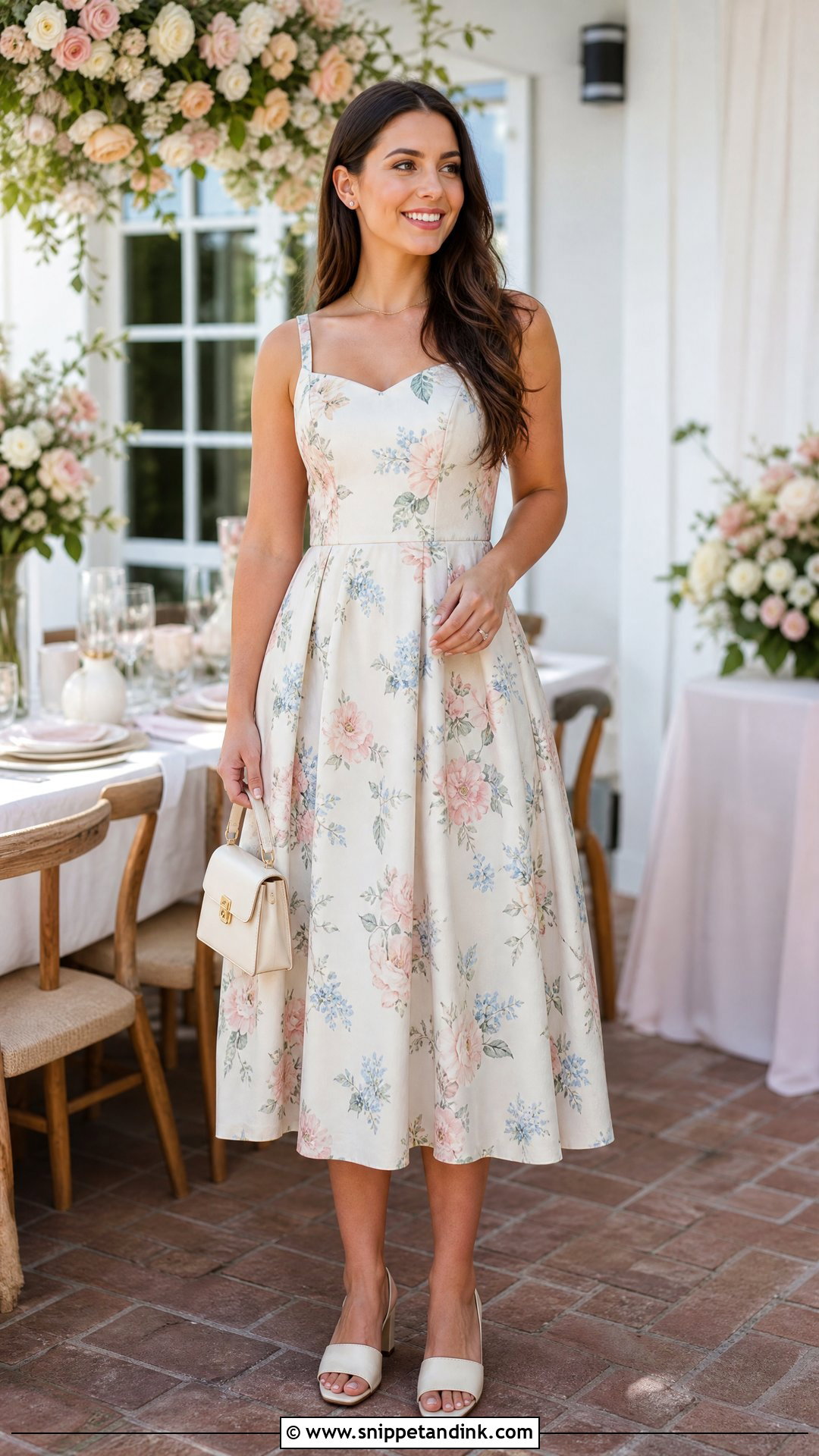Pre Wedding Bridal Shower Floral Dress - Snippet and Ink - 20 Pre Wedding Outfits Ideas