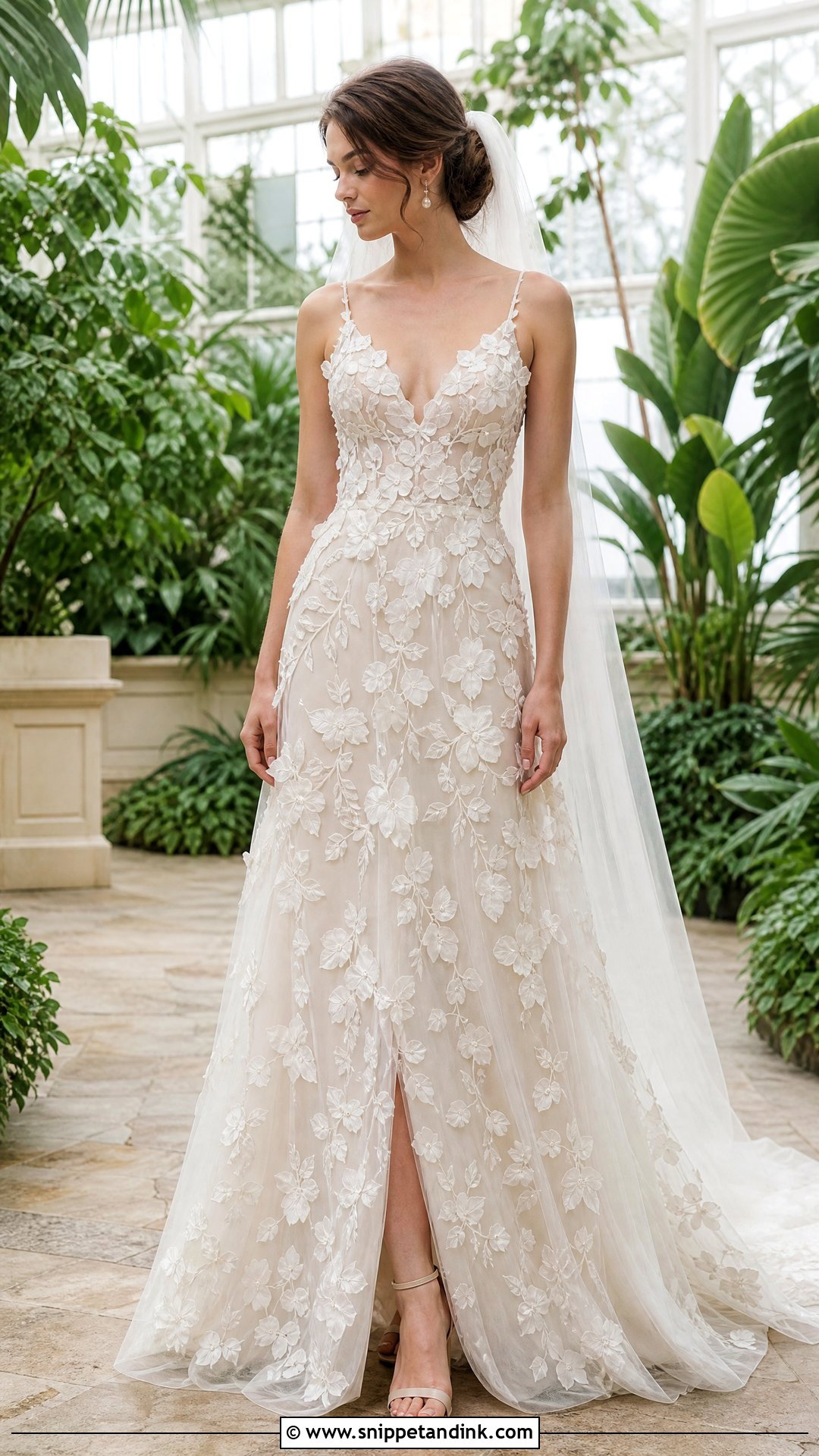 Pre Wedding Floral Applique Gown - Snippet and Ink - 20 Pre Wedding Gowns