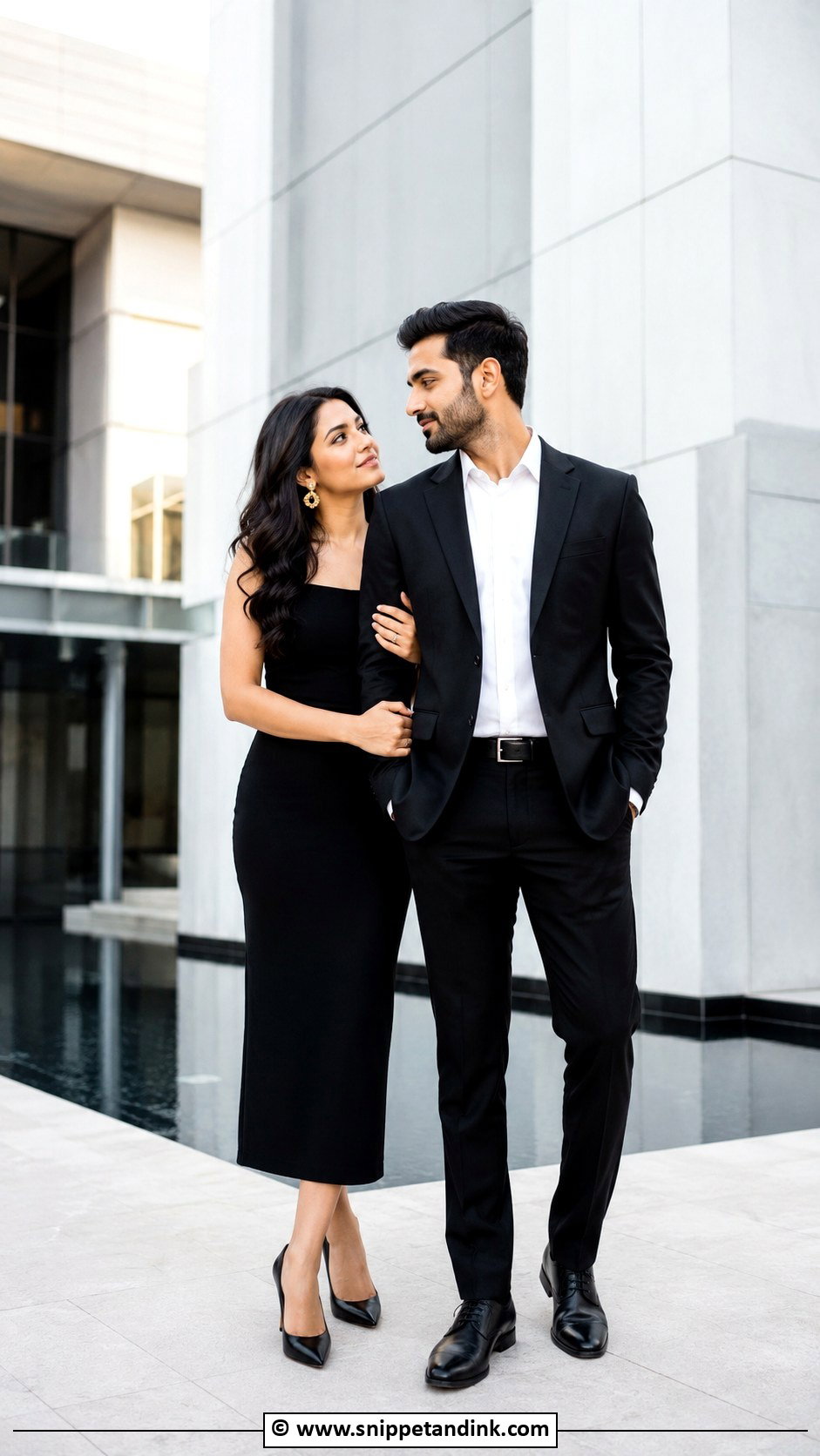 Pre Wedding Shoot Black Dress Outfit - Snippet and Ink - 30 Pre Wedding Shoot Outfit Ideas