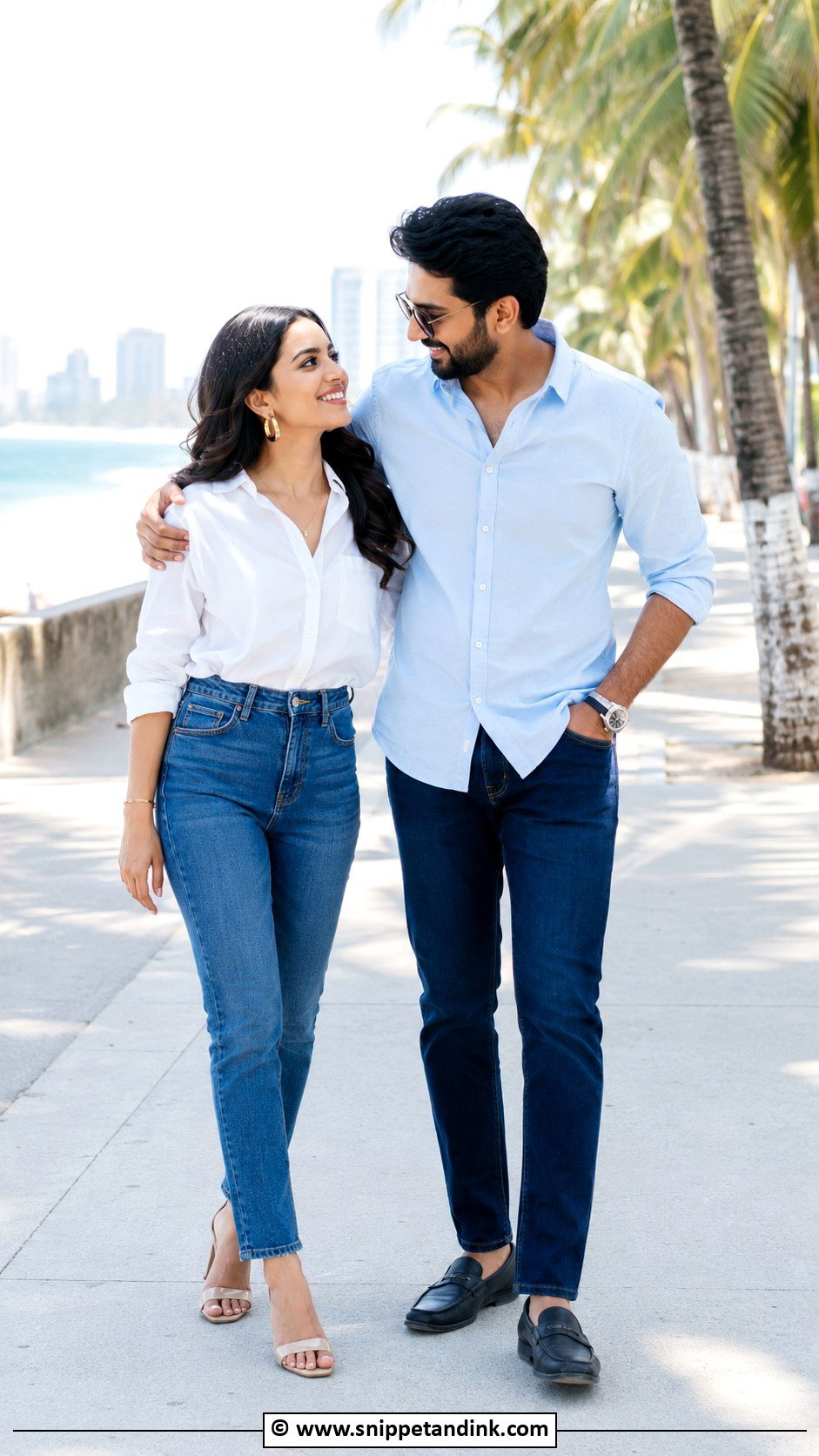 Pre Wedding Shoot White Shirt And Jeans Outfit - Snippet and Ink - 30 Pre Wedding Shoot Outfit Ideas