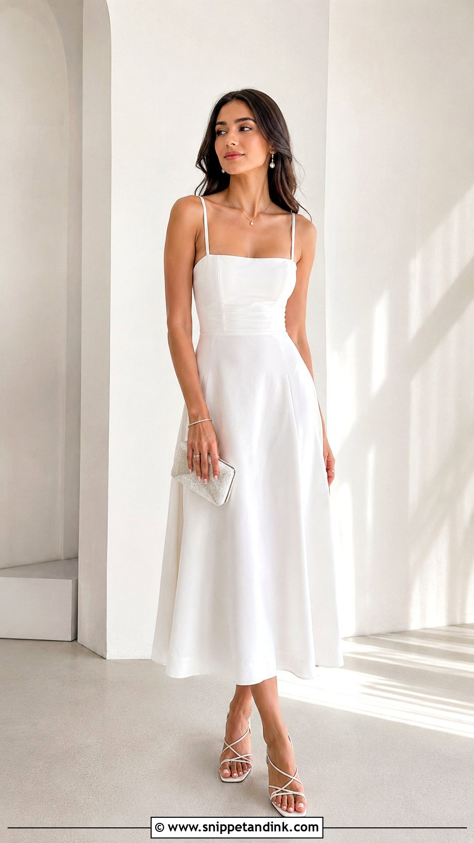 Pre Wedding Simple White Dress Outfit - Snippet and Ink - 30 Pre Wedding Outfit Ideas