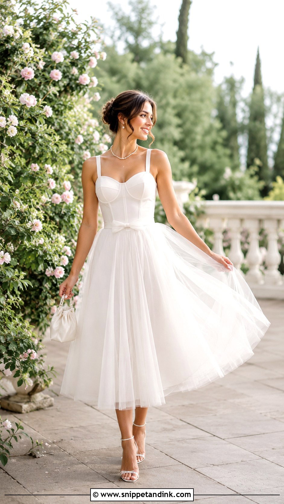 Pre Wedding Tulle Midi Dress - Snippet and Ink - 30 Pre Wedding Dress Ideas