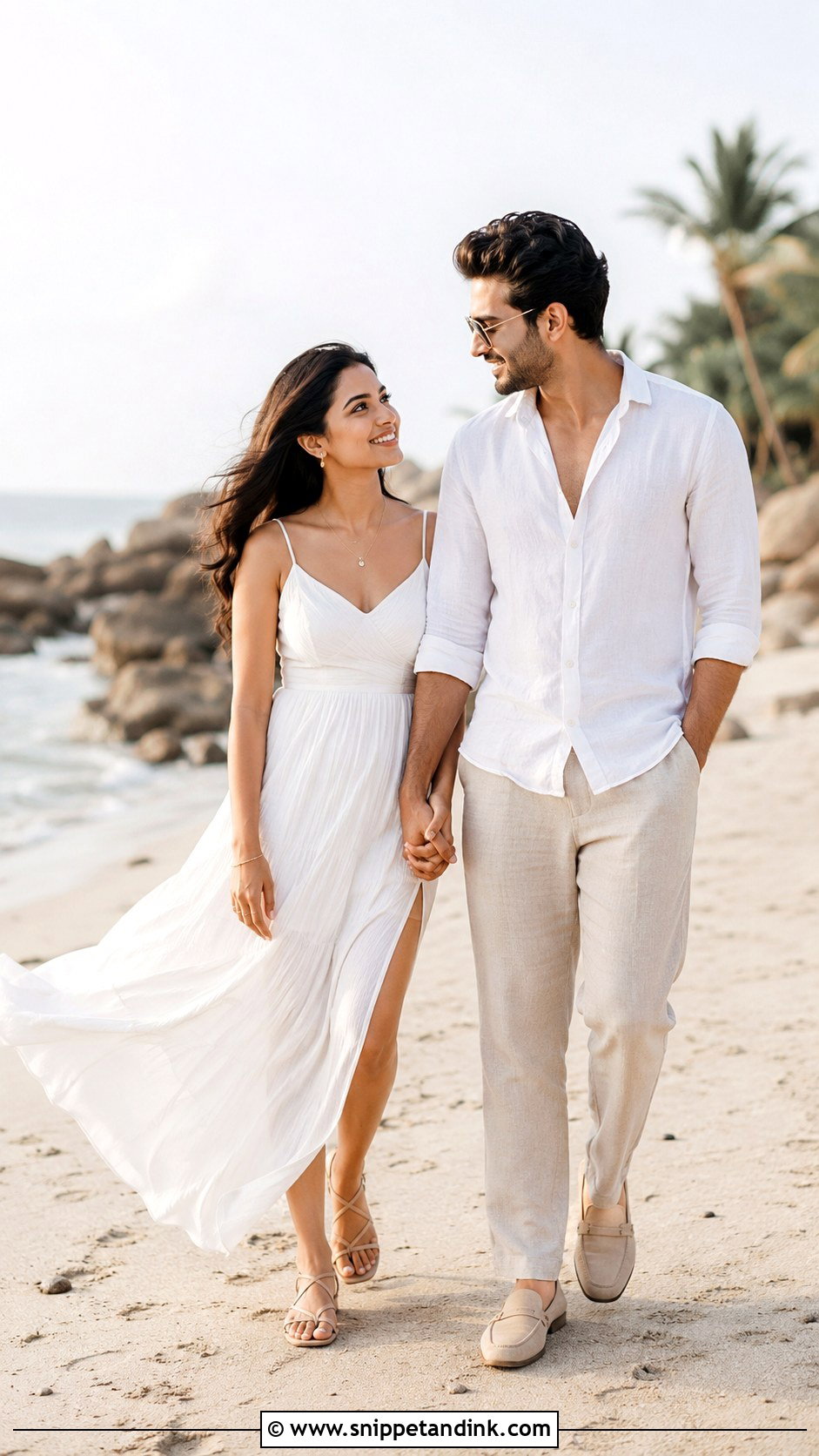 Pre Wedding White Dress And Linen Shirt - Snippet and Ink - 25 Pre Wedding Dress Ideas for Couple