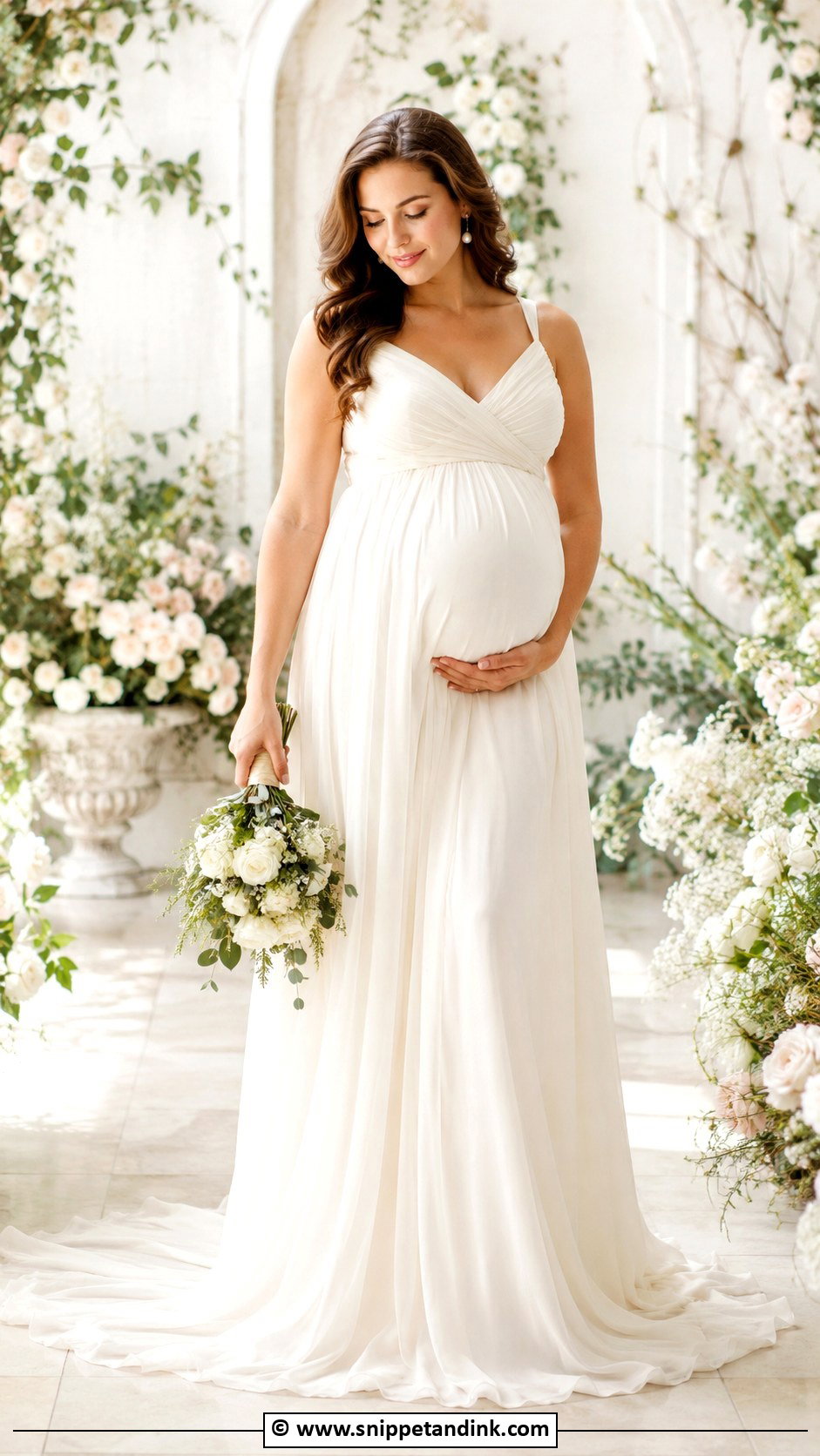 Pregnant Bride Baby Bump Photoshoot Dress - Snippet and Ink - 30 Pregnant Bride Ideas