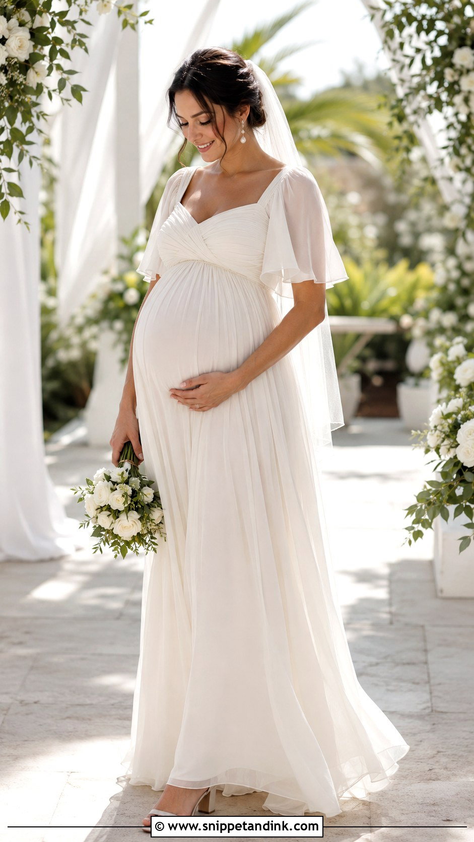 Pregnant Bride Empire Waist Dress Outfit - Snippet and Ink - 20 Brides Outfit Ideas