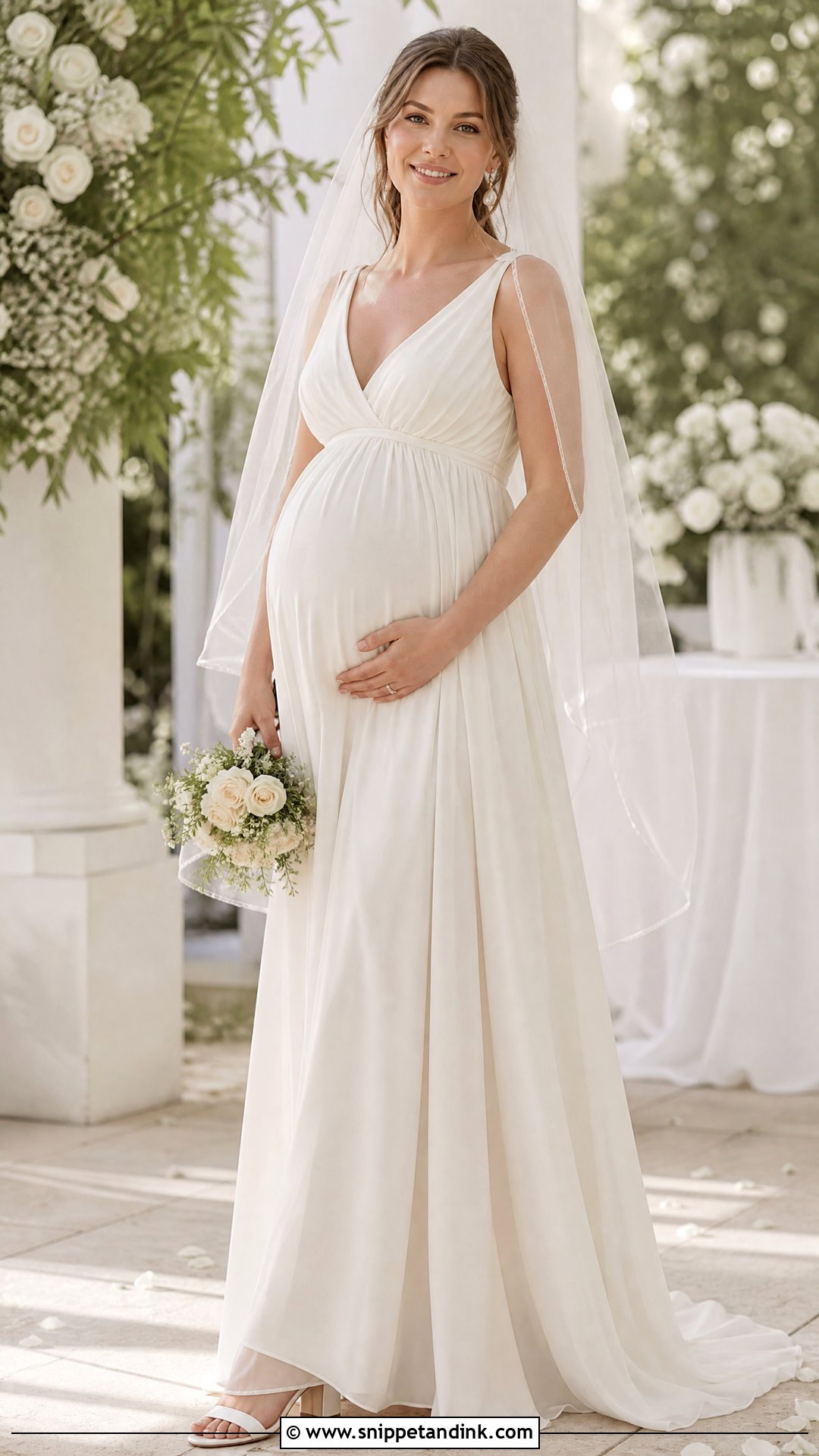 Pregnant Bride Empire Waist Wedding Dress - Snippet and Ink - 20 Pregnant Brides Ideas