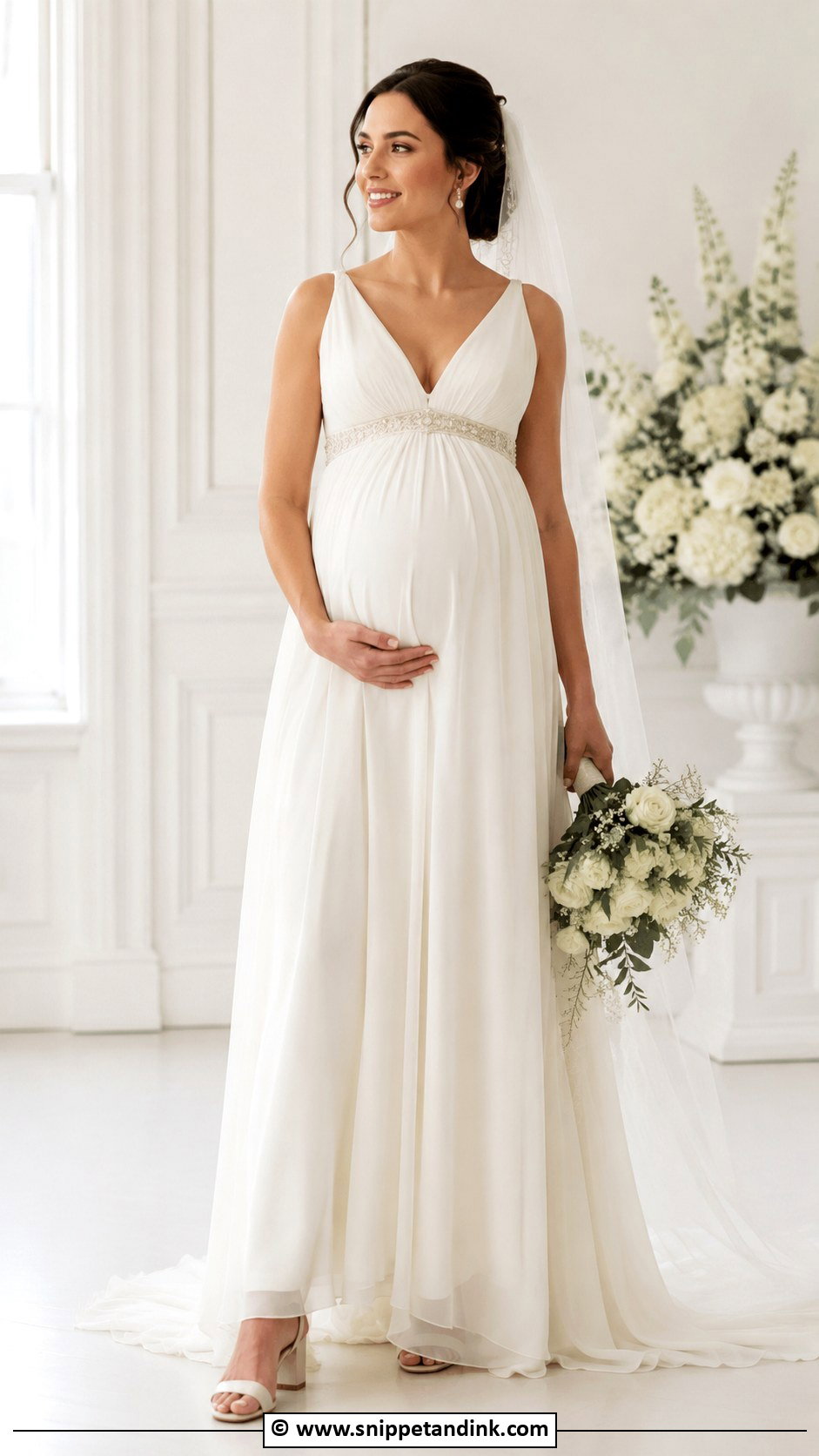 Pregnant Bride Empire Waist Wedding Dress - Snippet and Ink - 30 Pregnant Bride Ideas