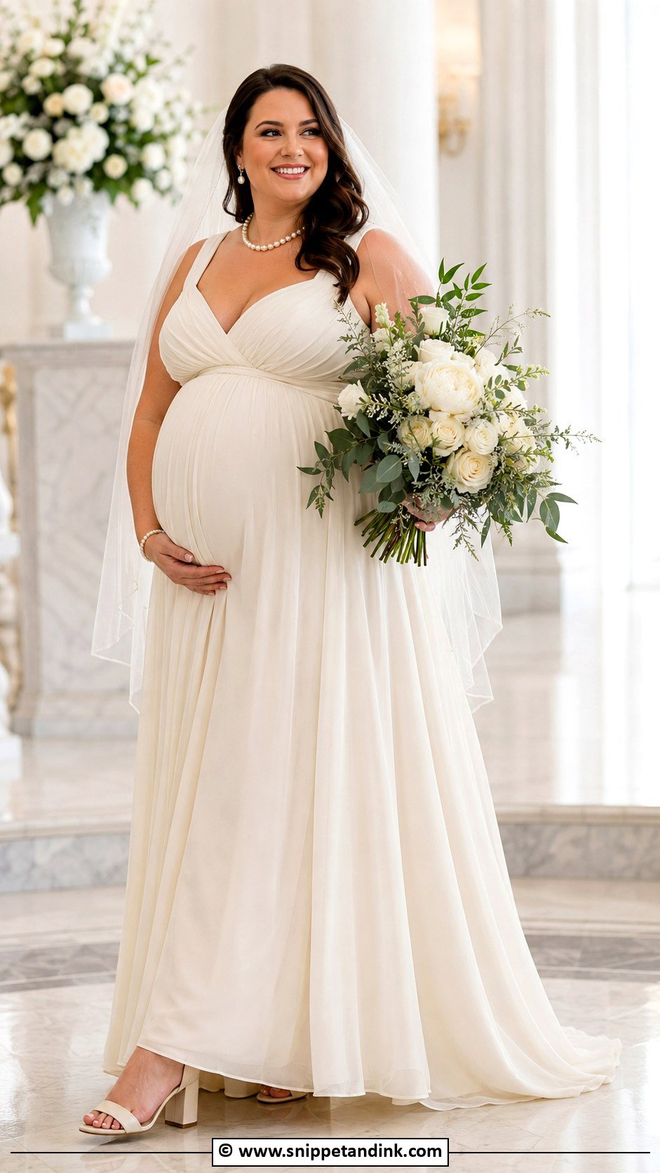 Pregnant Bride Plus Size Wedding Dress - Snippet and Ink - 30 Pregnant Bride Ideas