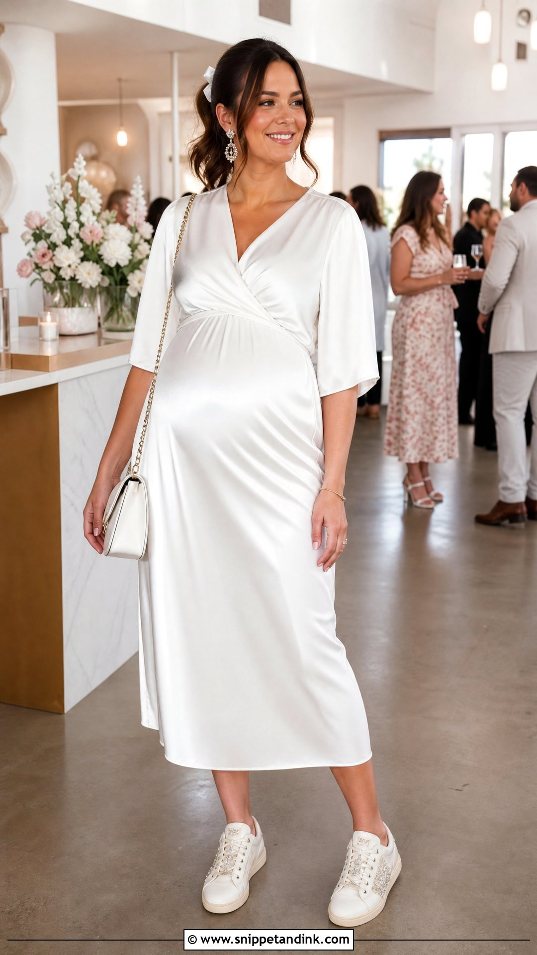 Pregnant Bride Reception Dress - Snippet and Ink - 20 Pregnant Brides Ideas