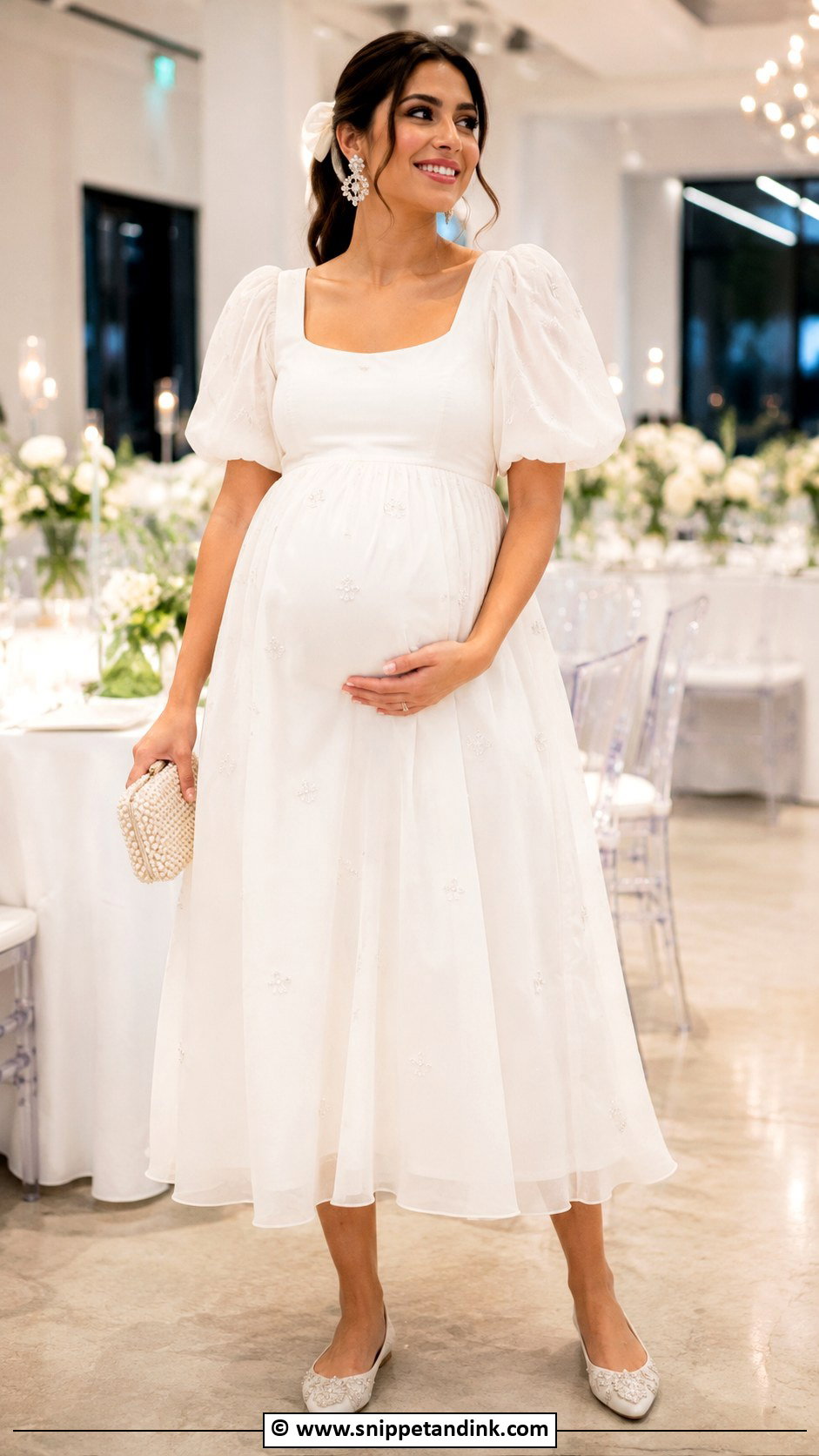 Pregnant Bride Reception Dress - Snippet and Ink - 30 Pregnant Bride Ideas