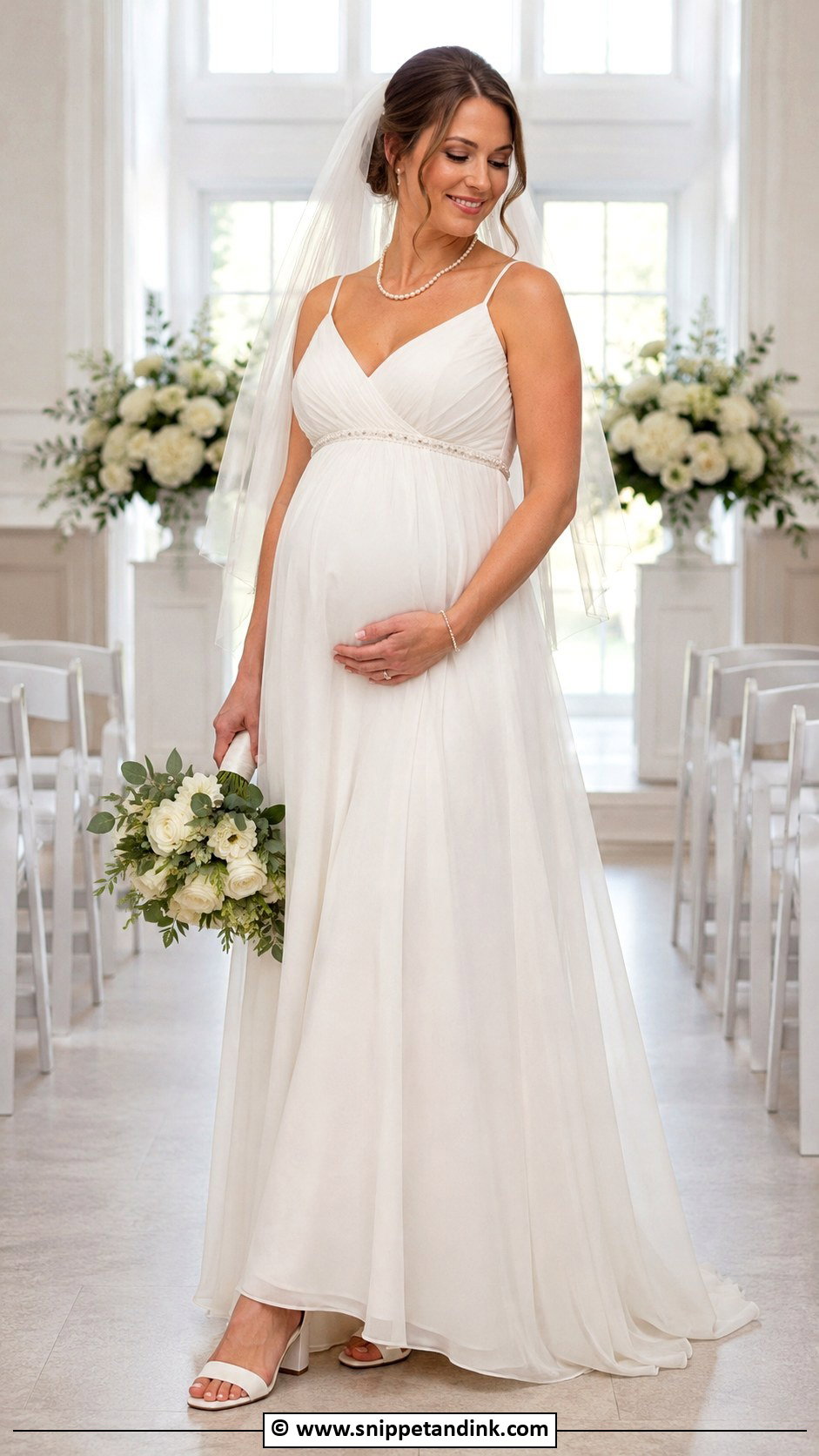 Pregnant Bride Second Trimester Wedding Dress - Snippet and Ink - 30 Pregnant Bride Ideas