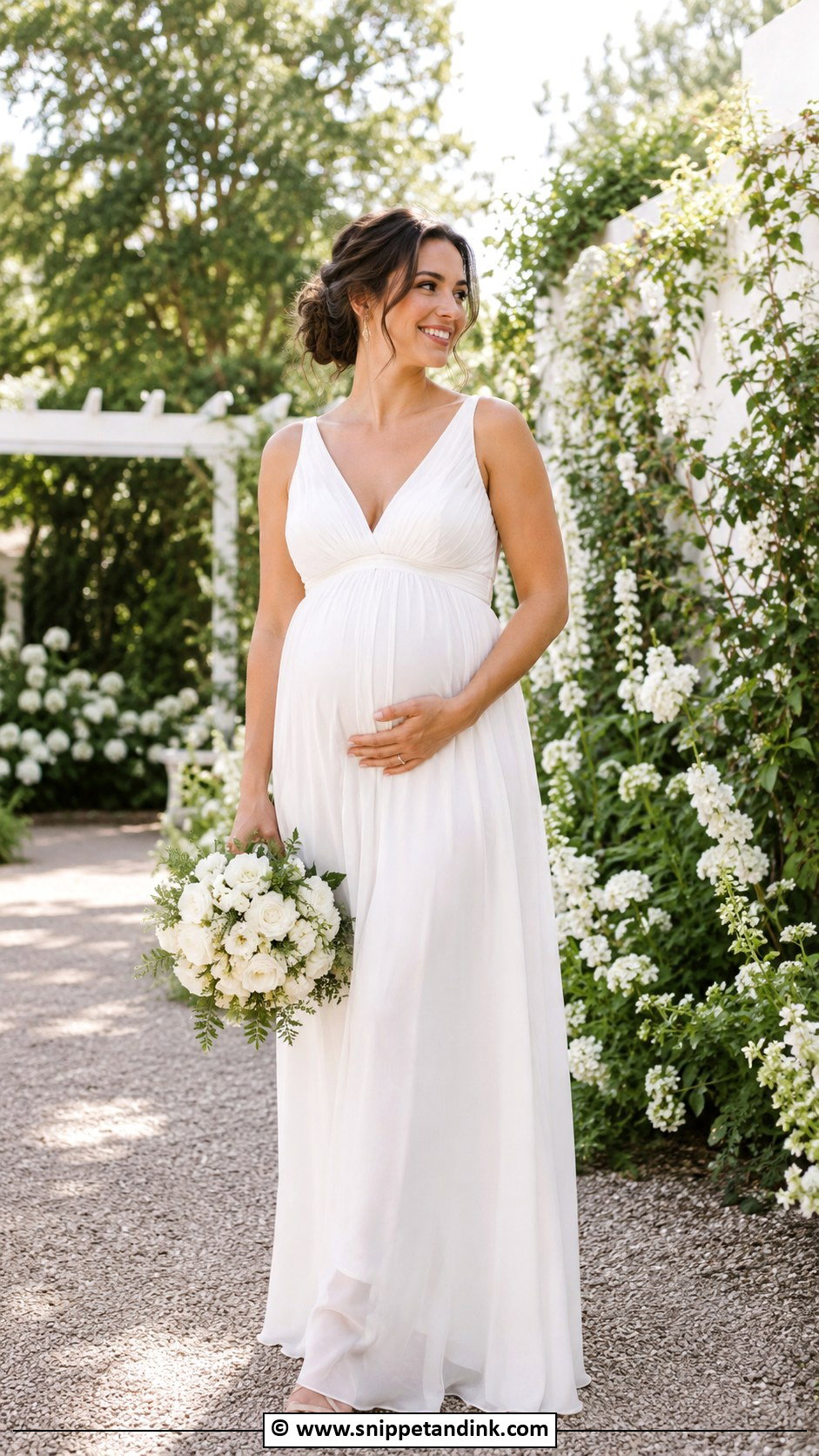 Pregnant Bride Summer Wedding Dress - Snippet and Ink - 30 Pregnant Bride Ideas