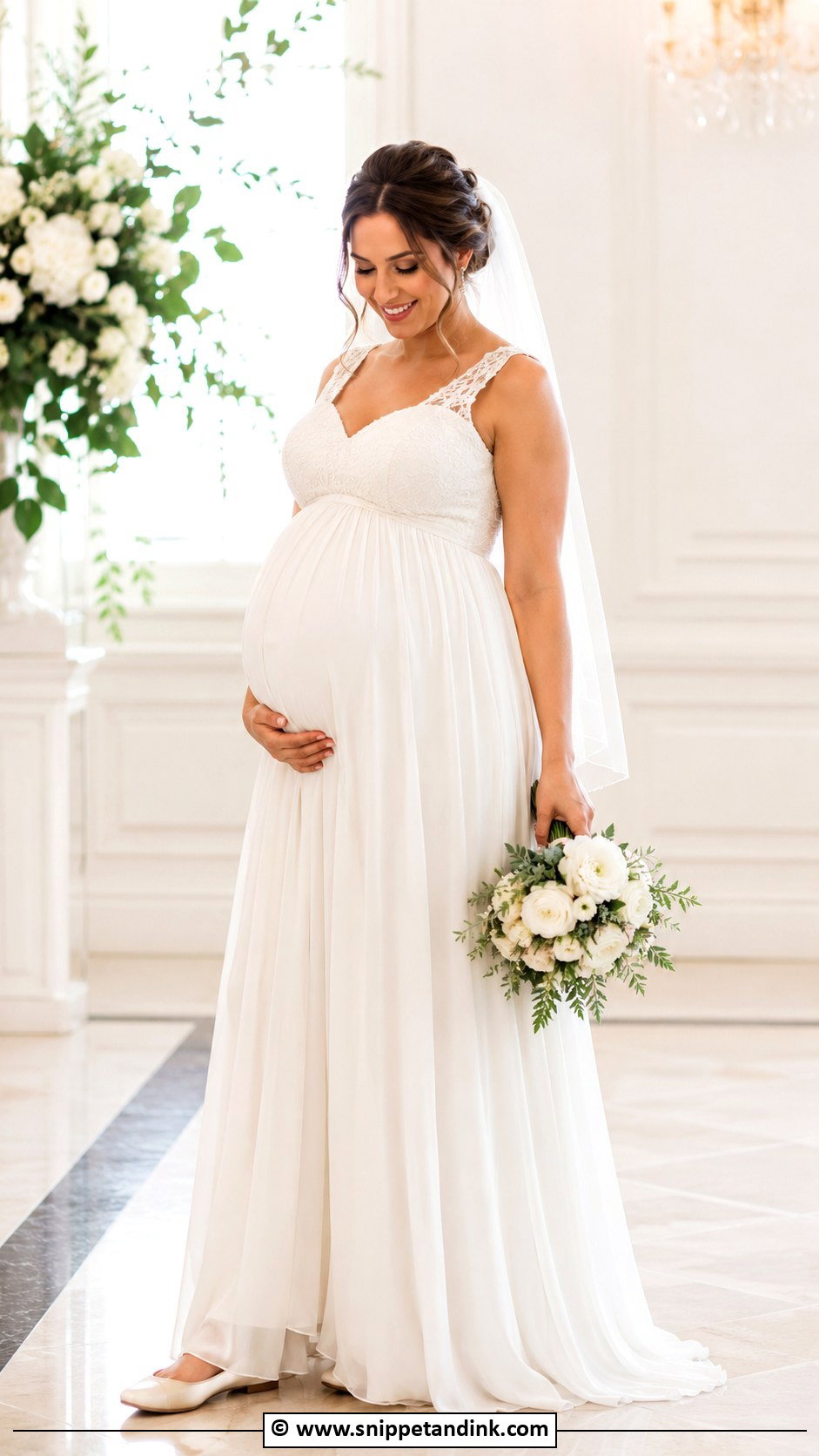 Pregnant Bride Third Trimester Wedding Dress - Snippet and Ink - 30 Pregnant Bride Ideas