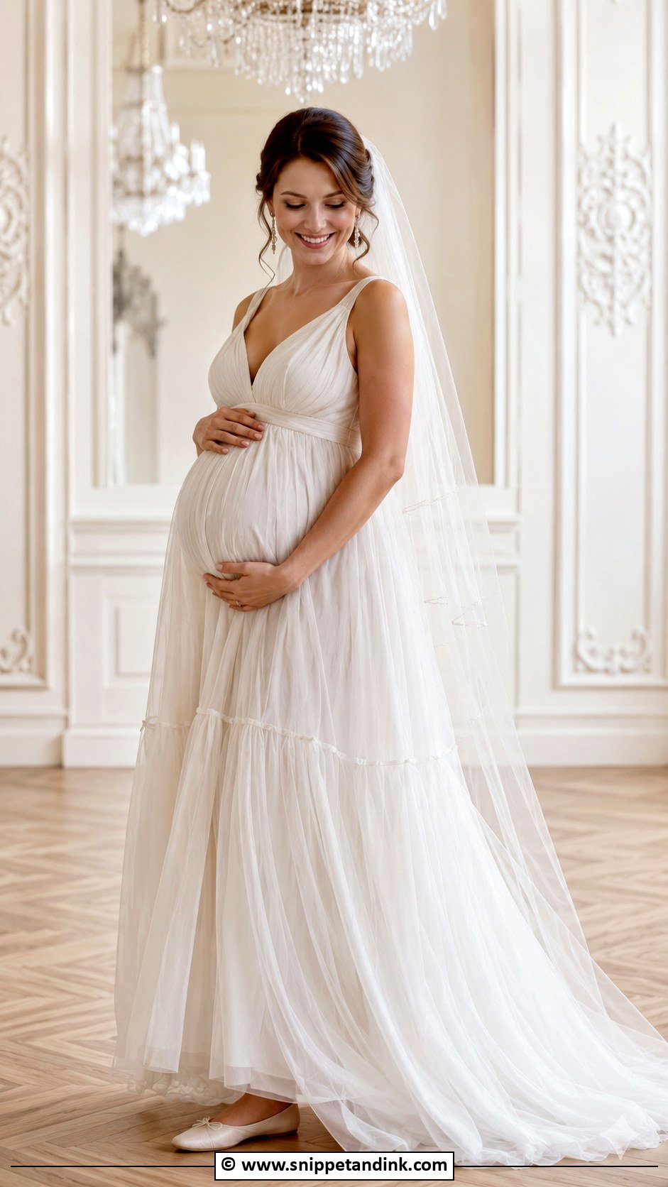 Pregnant Bride Tulle Wedding Dress - Snippet and Ink - 30 Pregnant Bride Ideas