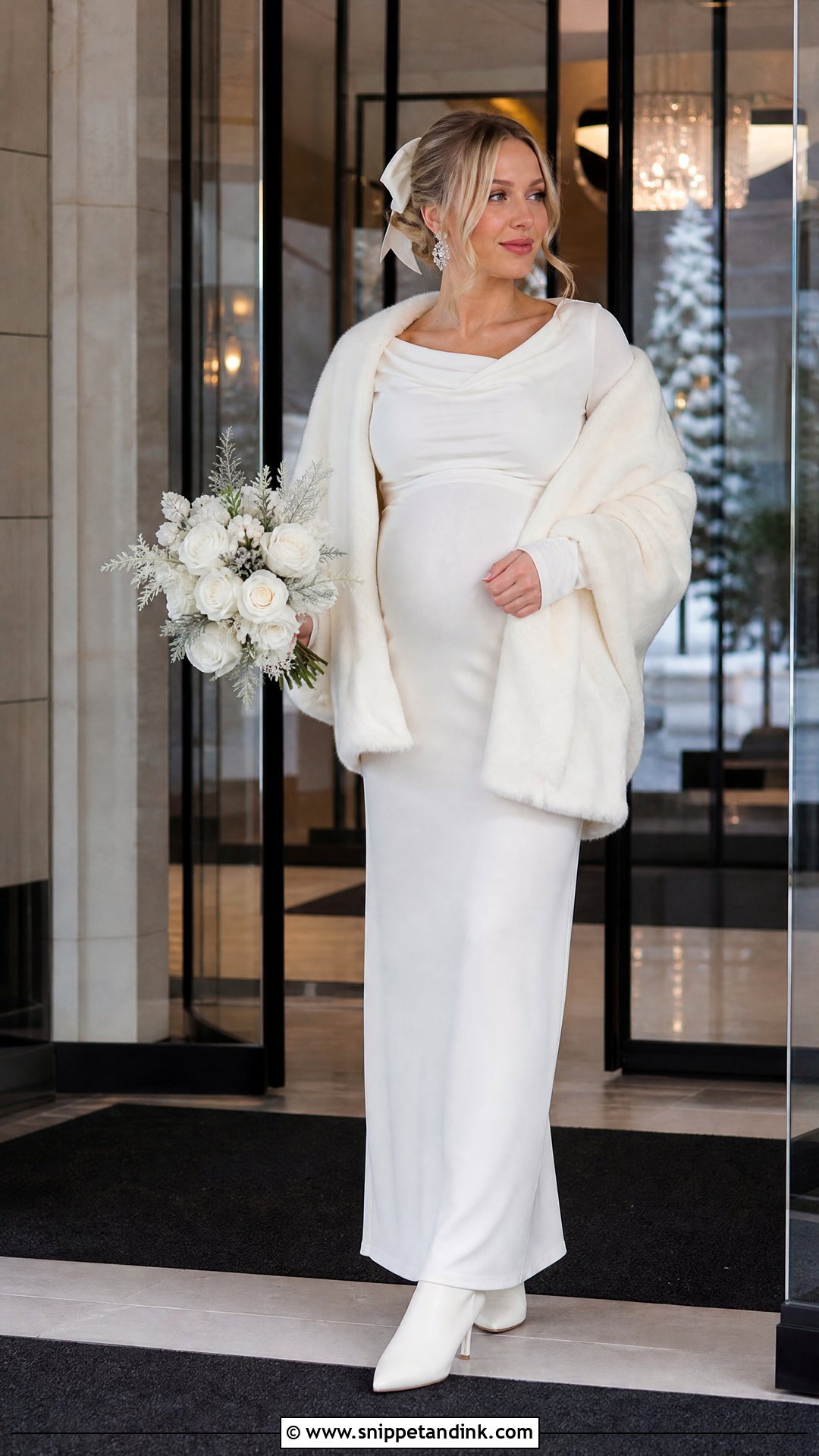 Pregnant Bride Winter Wedding Dress - Snippet and Ink - 20 Pregnant Brides Ideas