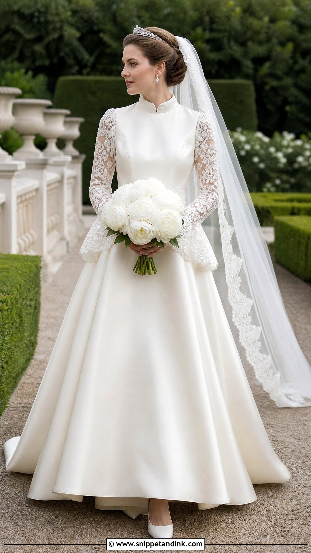 Princess Anne Lace Sleeve Wedding Dress - Snippet and Ink - 20 Princess Anne Wedding Dress Ideas