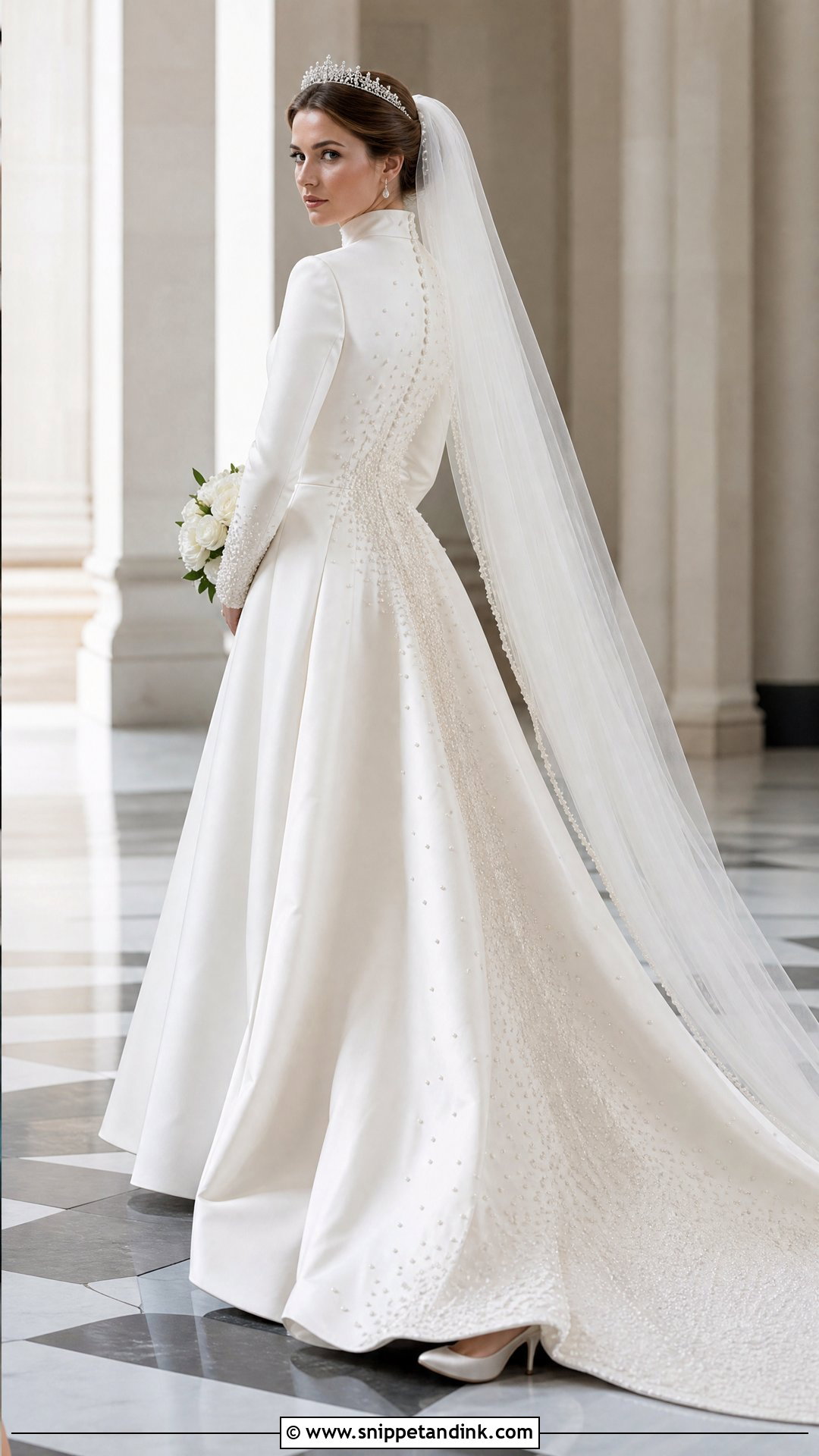 Princess Anne Pearl Embroidered Wedding Dress - Snippet and Ink - 20 Princess Anne Wedding Dress Ideas