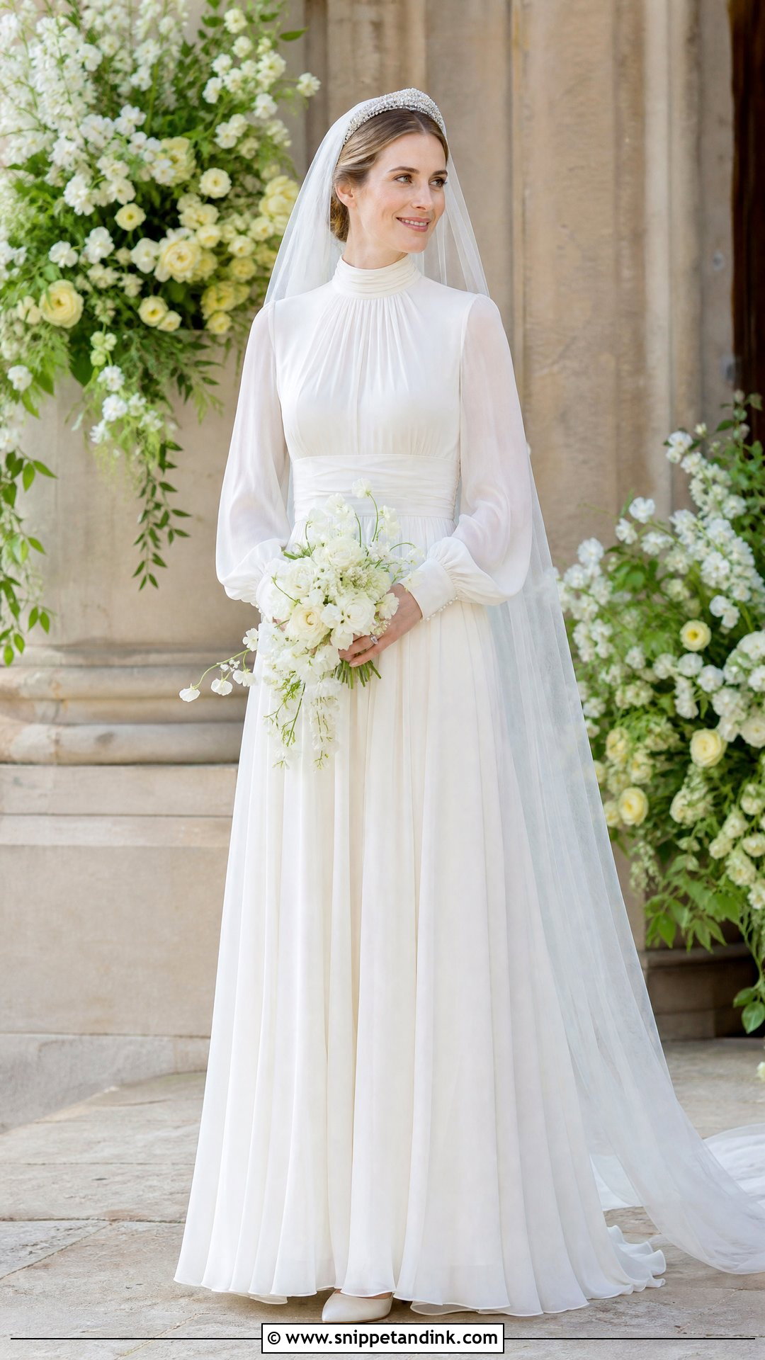 Princess Anne Silk Chiffon Wedding Dress - Snippet and Ink - 20 Princess Anne Wedding Dress Ideas