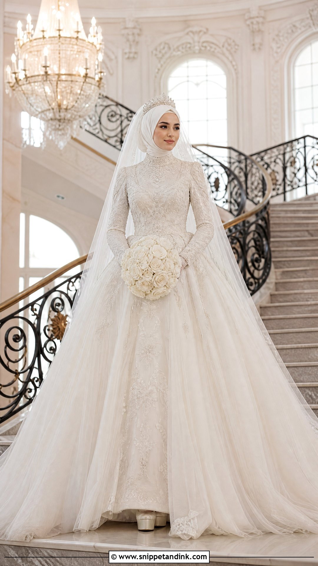 Princess Ball Gown Hijab Wedding Dress - Snippet and Ink - 20 Wedding Dresses for Hijabi Girl