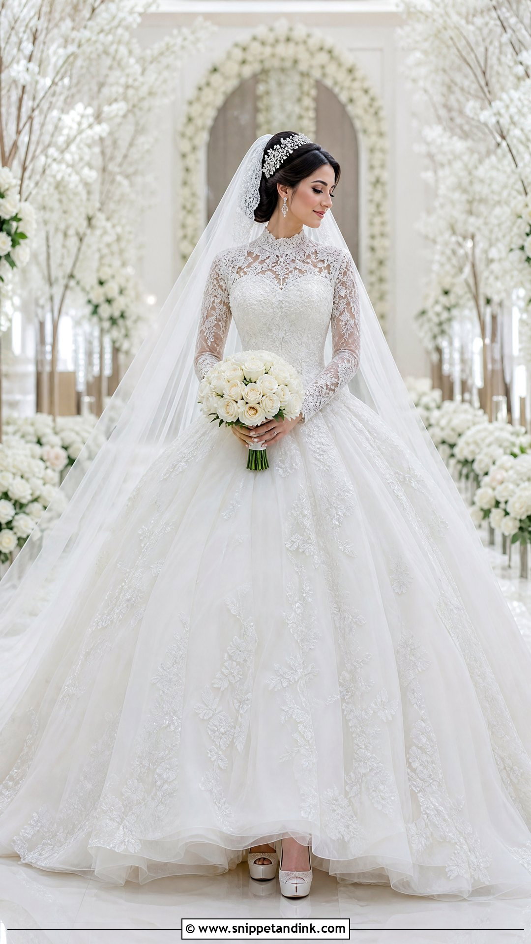 Princess Ball Gown With Cathedral Veil - Snippet and Ink - 20 White Wedding Gown Christian Brides Ideas
