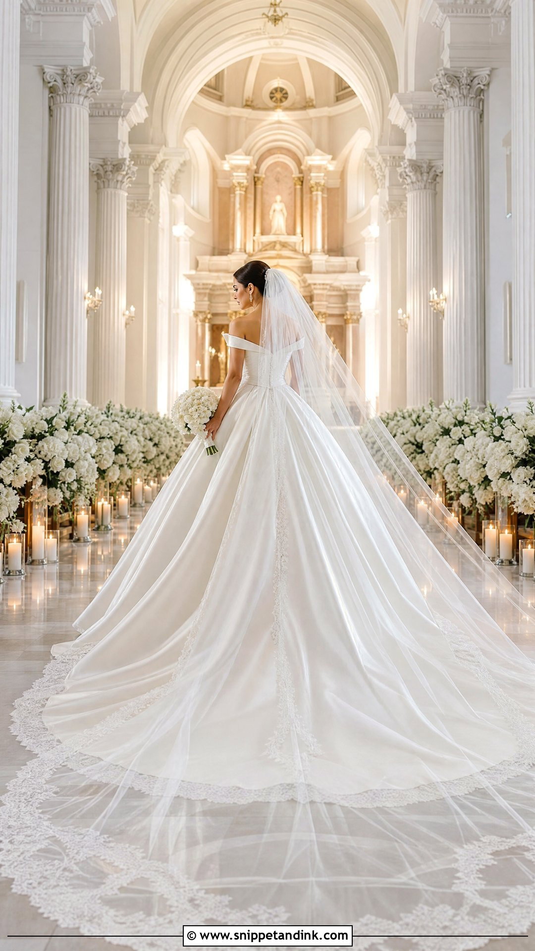 Princess Cut Wedding Dress With Cathedral Train - Snippet and Ink - 20 Princess Cut Wedding Dress Ideas