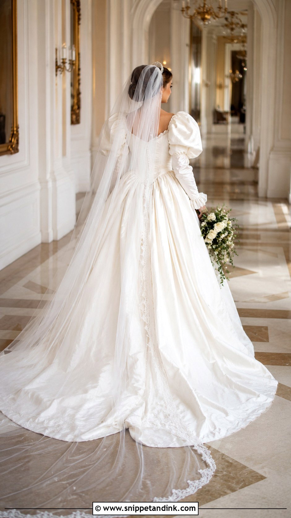 Princess Diana Cathedral Veil Wedding Dress - Snippet and Ink - 30 Princess Diana Wedding Dress Ideas