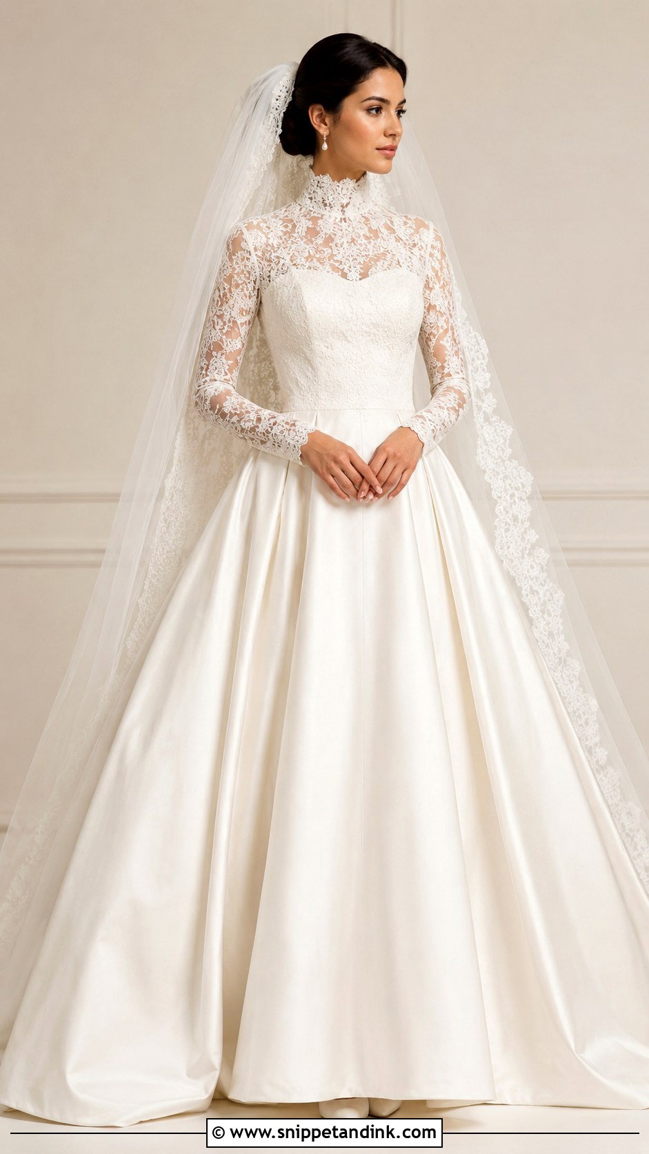Princess Diana High Neck Wedding Dress - Snippet and Ink - 30 Princess Diana Wedding Dress Ideas