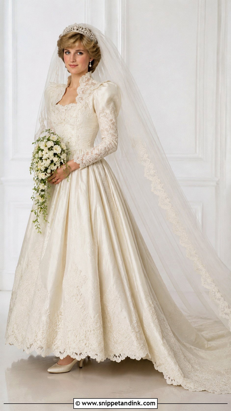 Princess Diana Scalloped Hem Wedding Dress - Snippet and Ink - 30 Princess Diana Wedding Dress Ideas