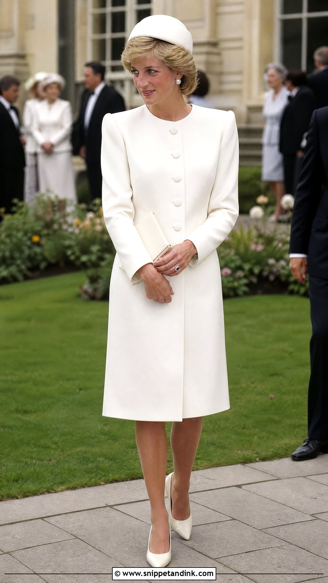 Princess Diana White Coat Dress - Snippet and Ink - 20 Princess Diana White Dress Ideas
