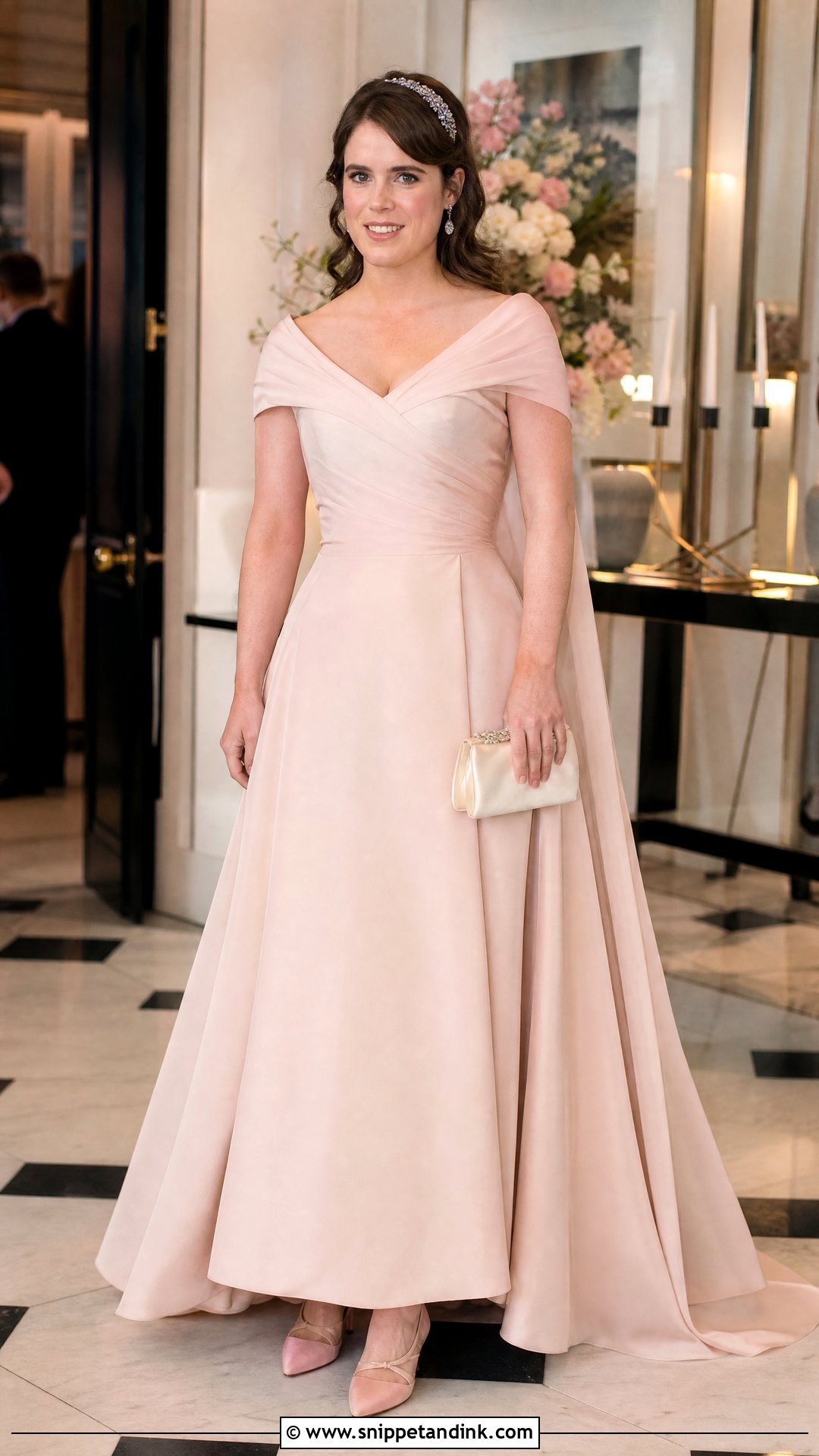 Princess Eugenie Blush Reception Dress - Snippet and Ink - 20 Princess Eugenie Wedding Dress Ideas